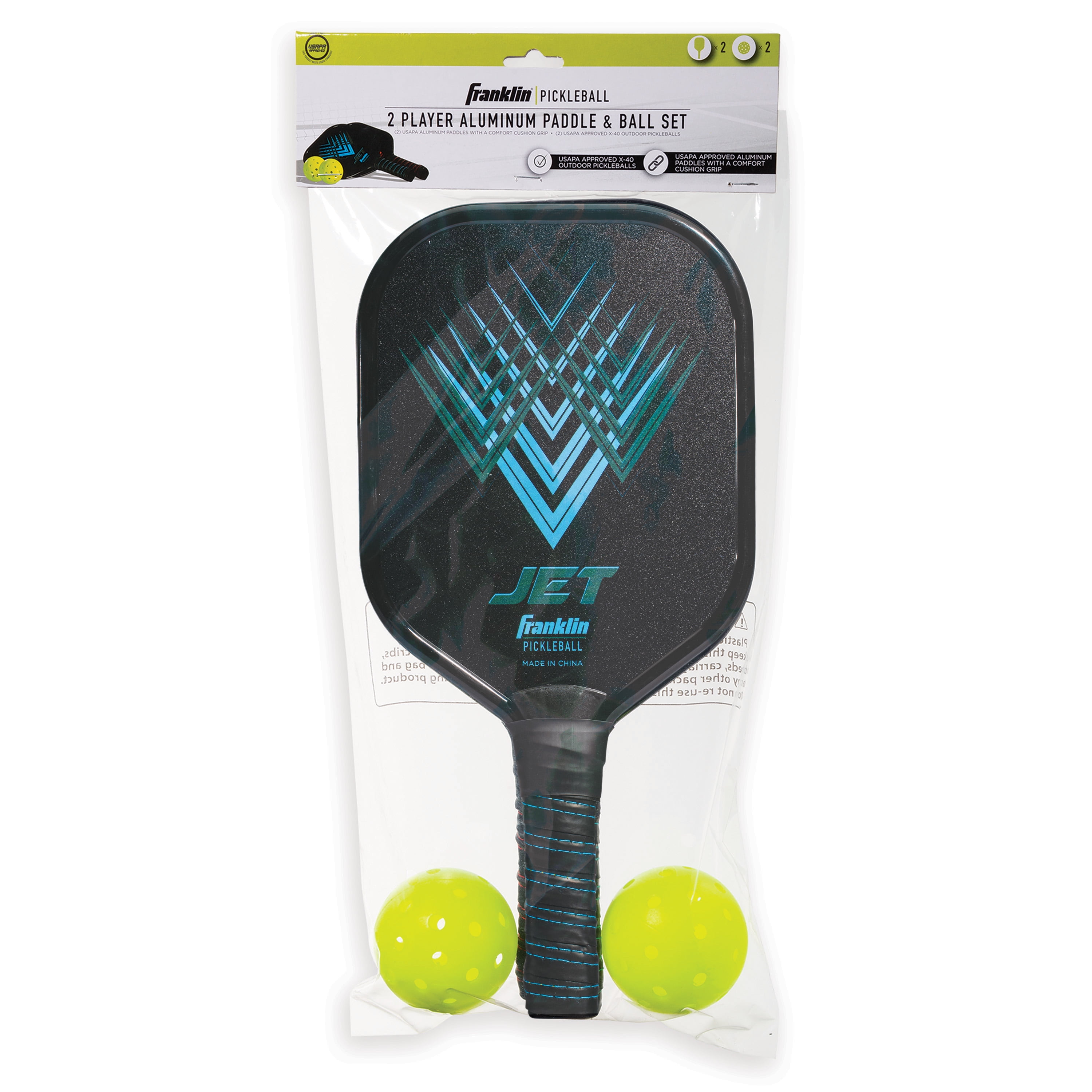 Franklin Sports Pickleball Paddle Set (2 Paddles, 2 Balls, Aluminum Starter Kit) tlmo1