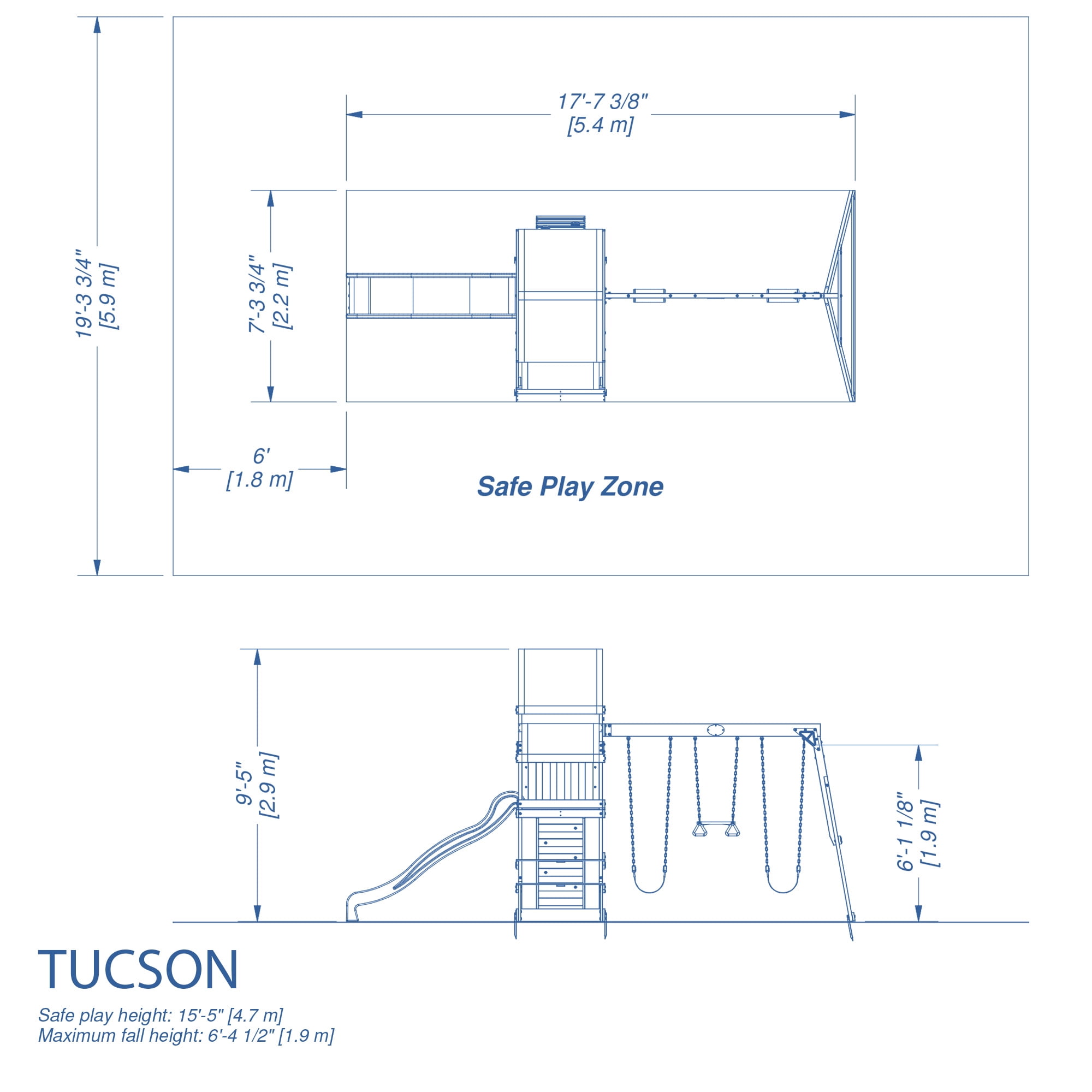 Backyard Discovery Tucson Cedar Wooden Swing Set with Slide and Rock Wall (Brown, 15 ft x 11 ft) 9we6w