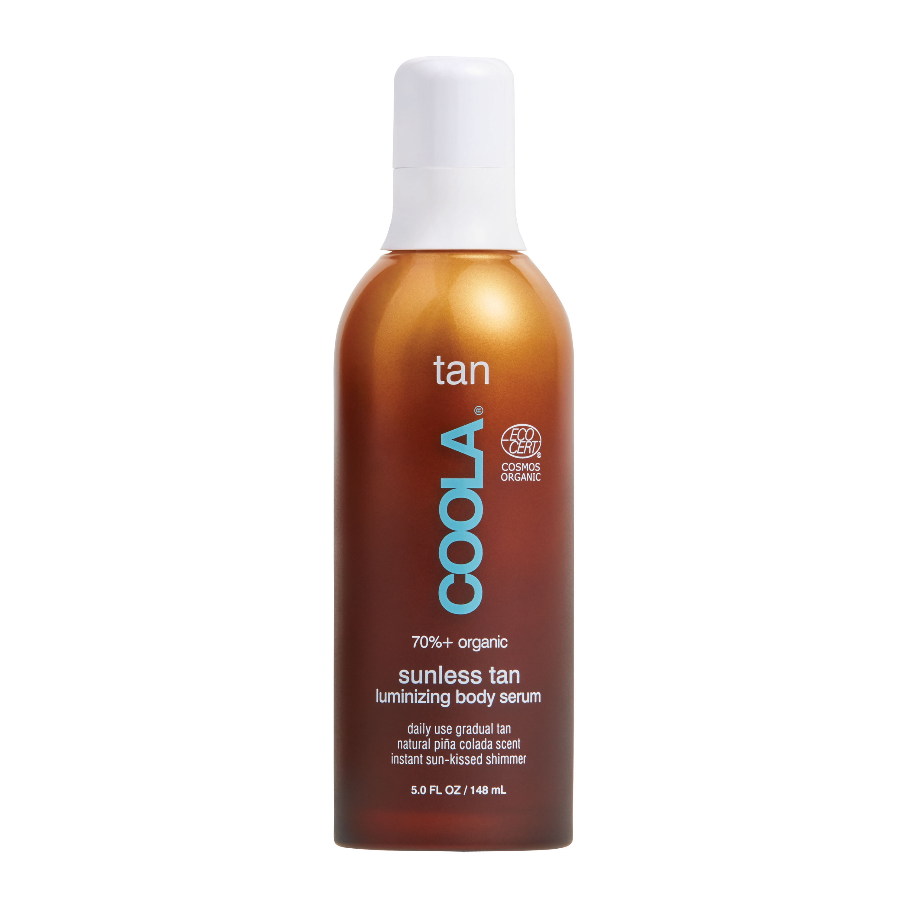 Coola Organic Sunless Tanner Serum, Self Tan Luminizing Body Serum, Piña Colada (5 fl oz) 7kbv2