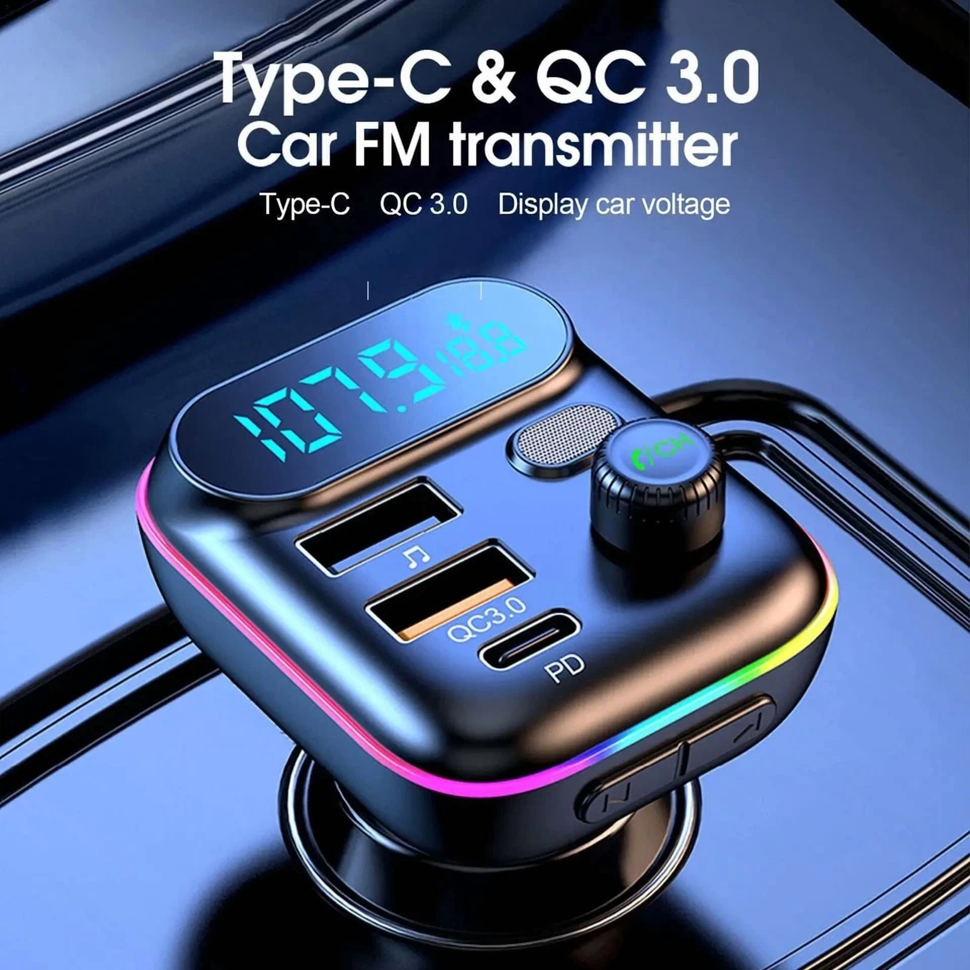 Rhea Bluetooth 5.0 Car FM Transmitter Adapter with USB Aux Hands-Free MP3 Music Player (Universal) lve24 - Image 5