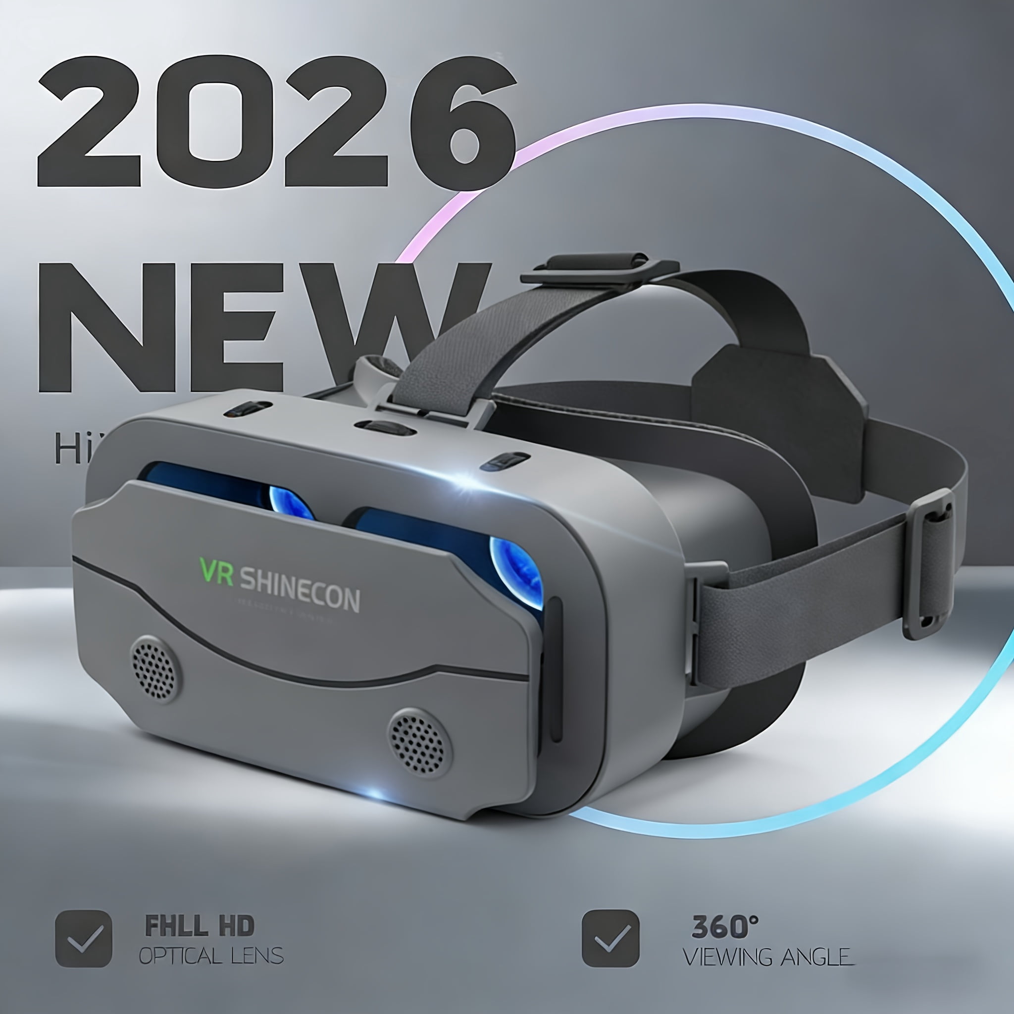 FANRUINA VRPro 2026 Virtual Reality Headset, 4K HD Immersive Gaming & Cinema Experience (Black, 4.5–7 in) 895n1