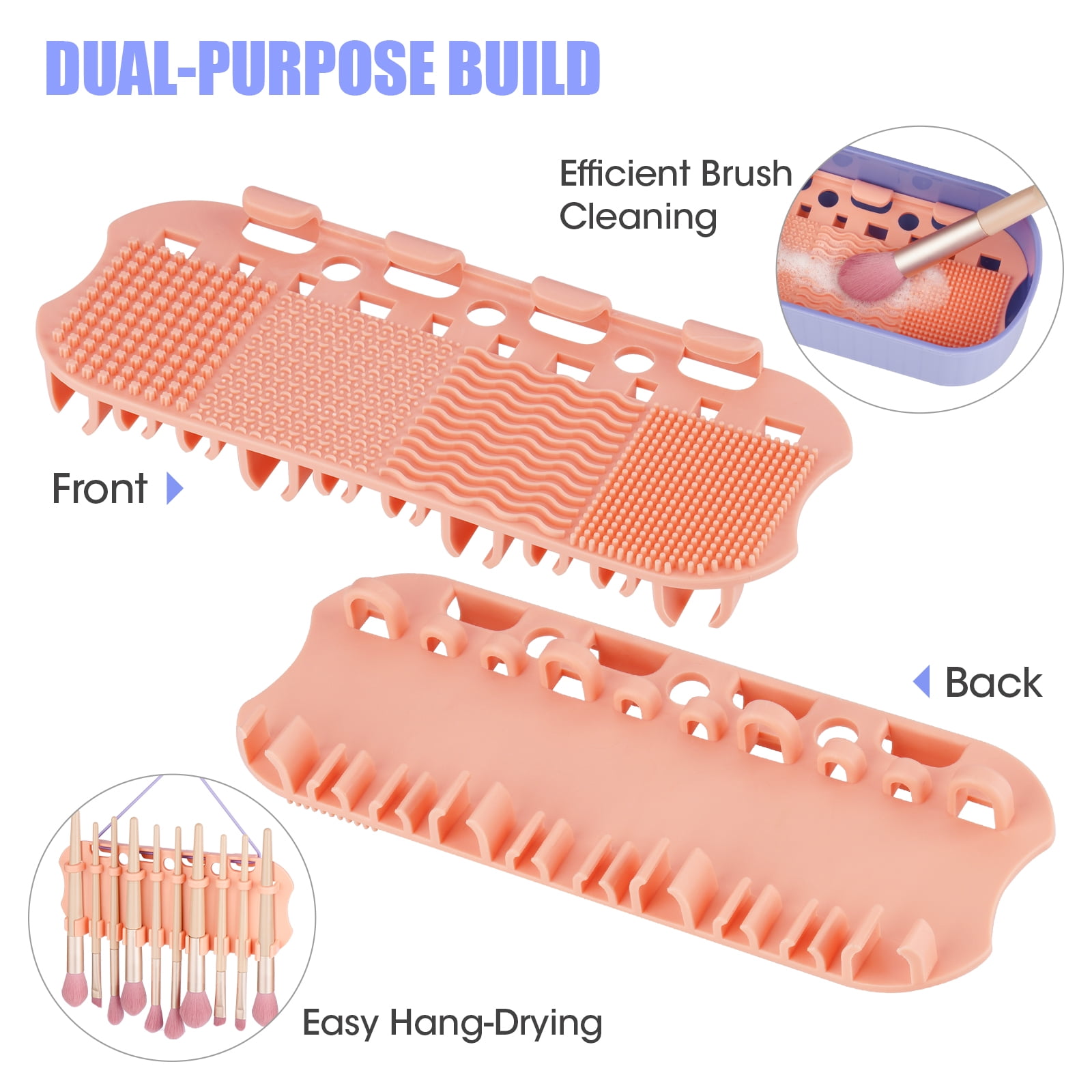 NiHome Portable Makeup Brush Cleaning Organizer and Drying Case (Clear, 8.6 in x 3.5 in x 2.2 in) w9ds4