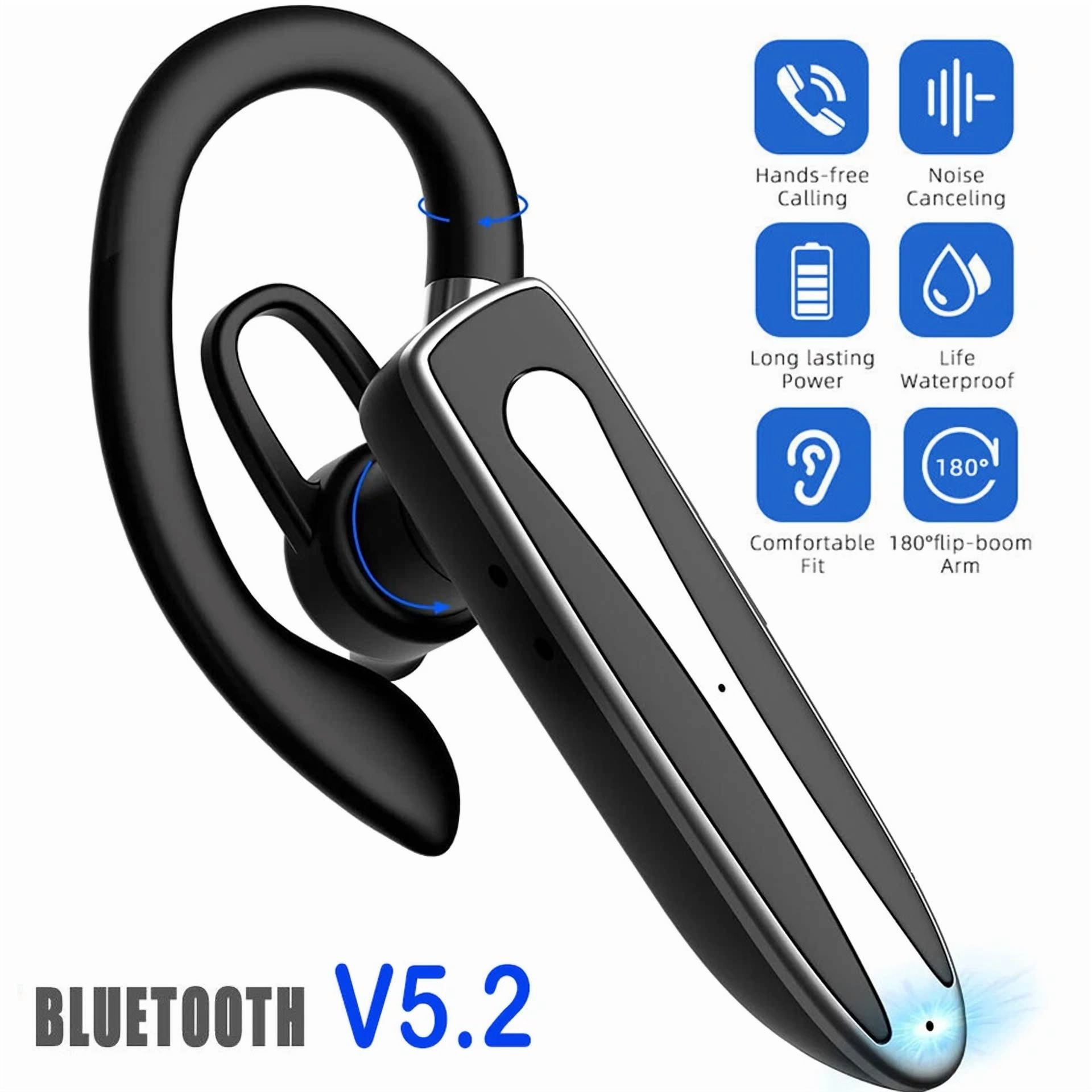 Rhea Wireless Bluetooth 5.2 Handsfree Single Earbud Headset for Truckers (Black, 1 Piece) i5uif