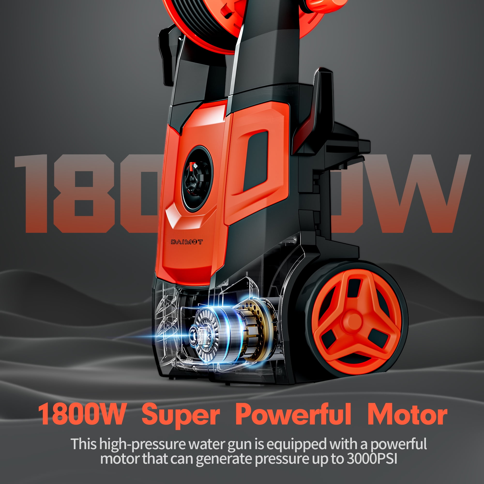 DAIMOT Electric Pressure Washer (3500 PSI, 2.4 GPM) High-Pressure Power Washer with Foam Cannon and 4 Nozzle Tips for Home, Car, and Driveway Cleaning ehduk