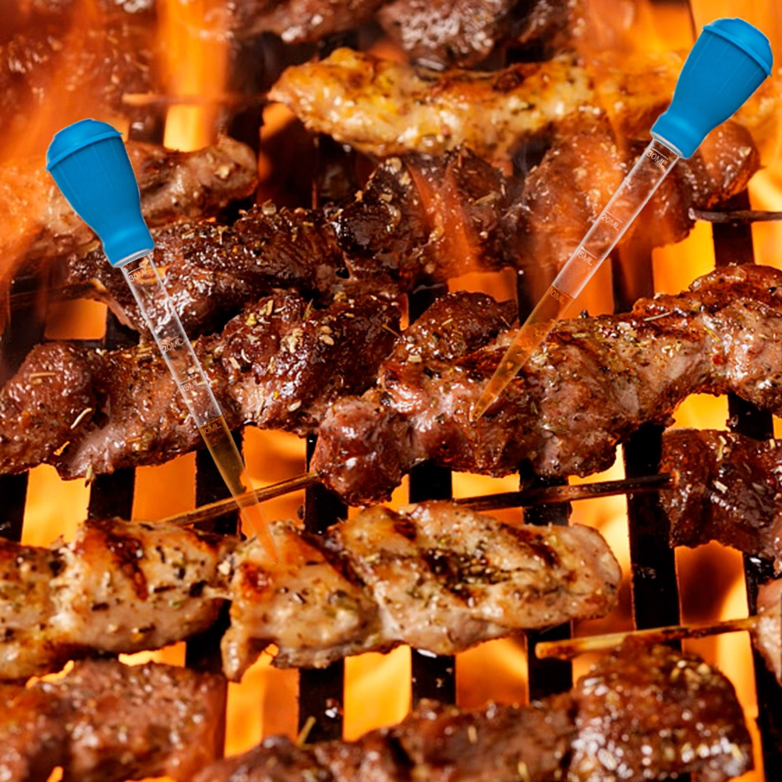 Shpwfbe BBQ Grill Mat and Heat Resistant Fire Mat (Blue, 30 in) 0532b