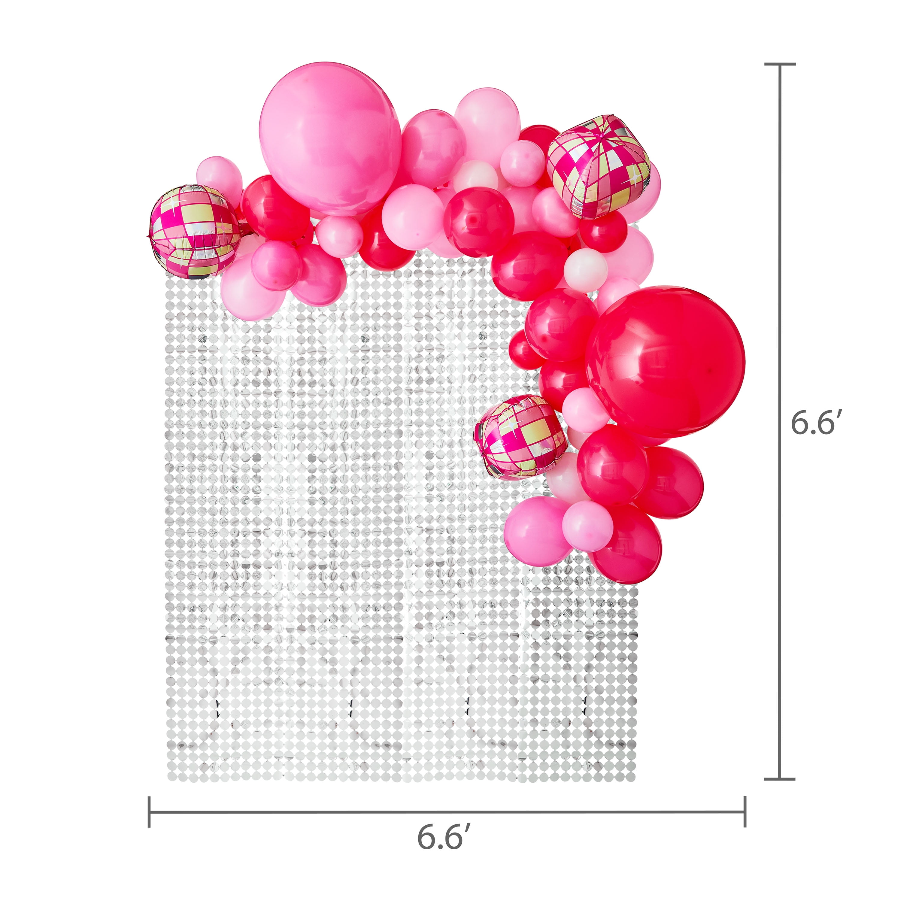 Way To Celebrate Disco Cowgirl Balloon Backdrop Kit, Pink and White Party Decorations (72 Pieces) 26llw