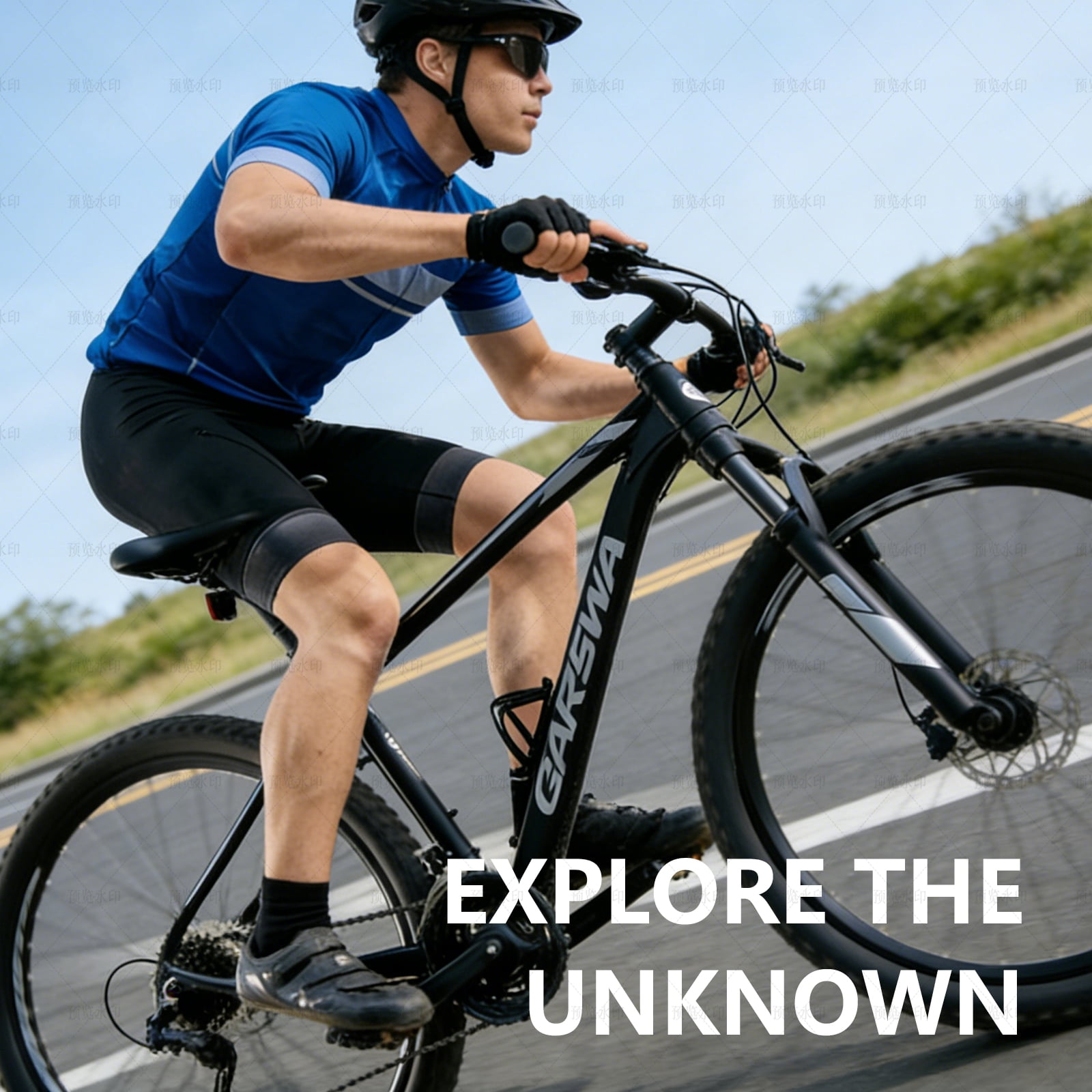 GASENDALA 26 in Mountain Bike, 21-Speed Aluminum Frame Bicycle (Black, 26 in) 5h9q1