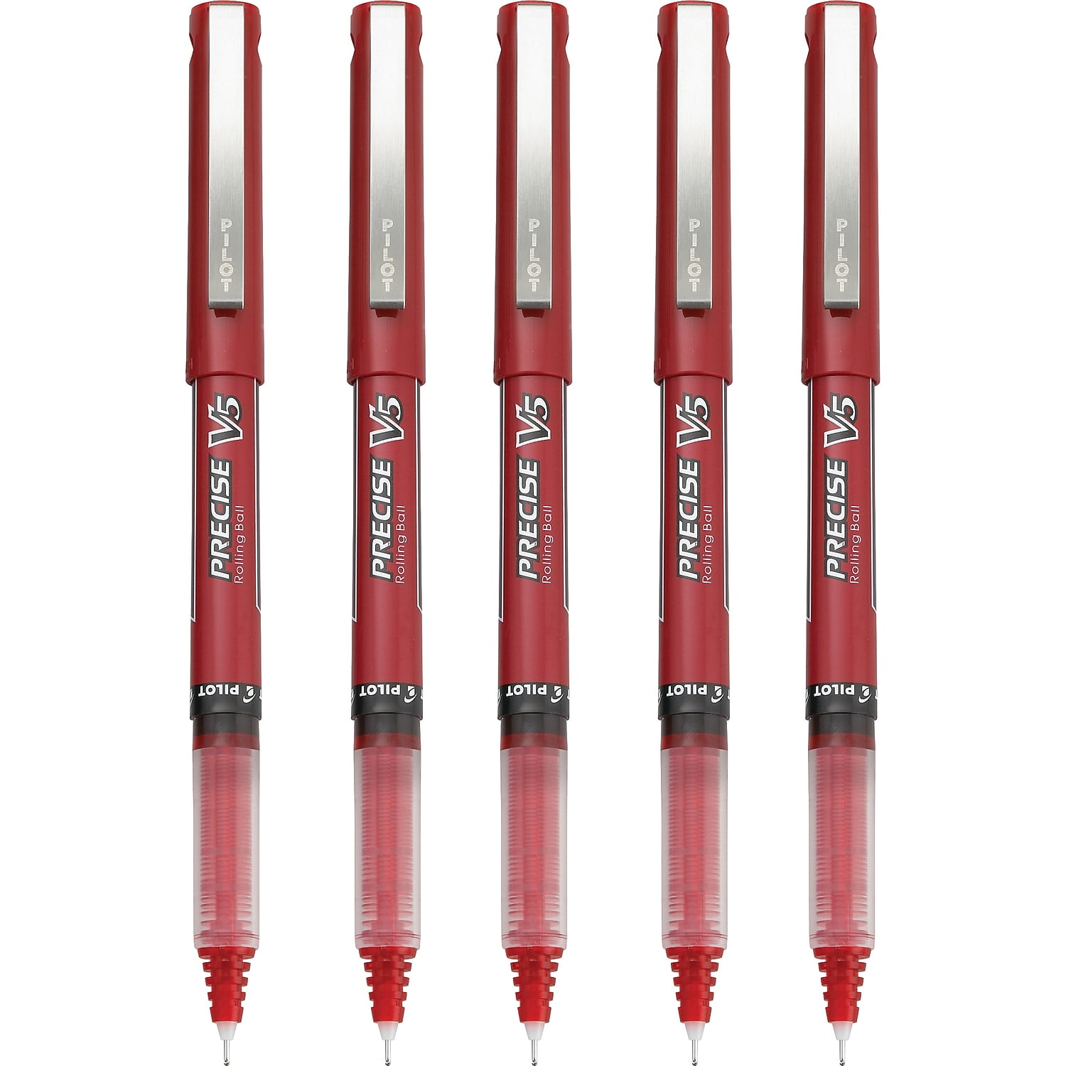 Pilot Precise V5 Rollerball Pens Extra Fine Point (Red, 5 Pack) me4rt