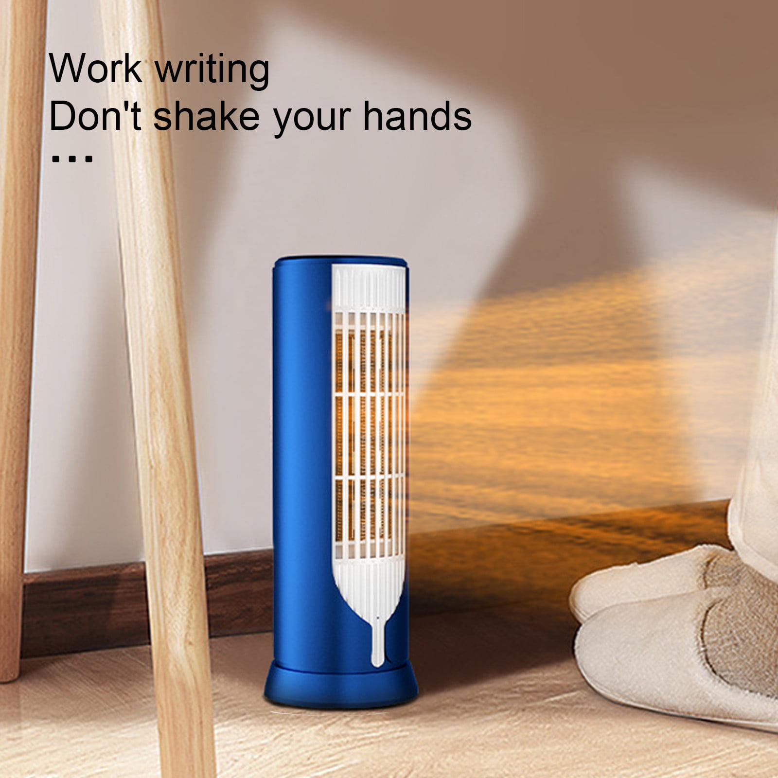 Wovilon Portable Electric Space Heater, Personal Desktop Heating Fan with Overheat Protection (Blue, 1 Unit) pn3ur