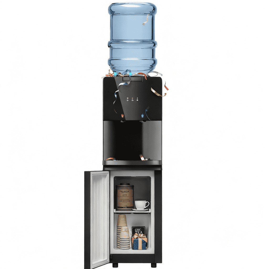 UrbanSync Top Loading Water Cooler Dispenser with Hot and Cold Temperature Settings (Black, 3 or 5 Gallon) 217ku