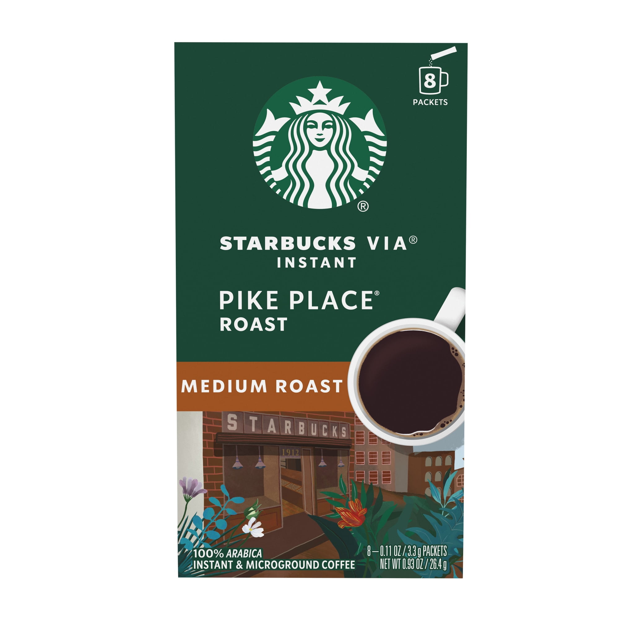 Starbucks at Home VIA Instant Pike Place Roast Medium Roast Coffee (8 Packets) 8y3ee