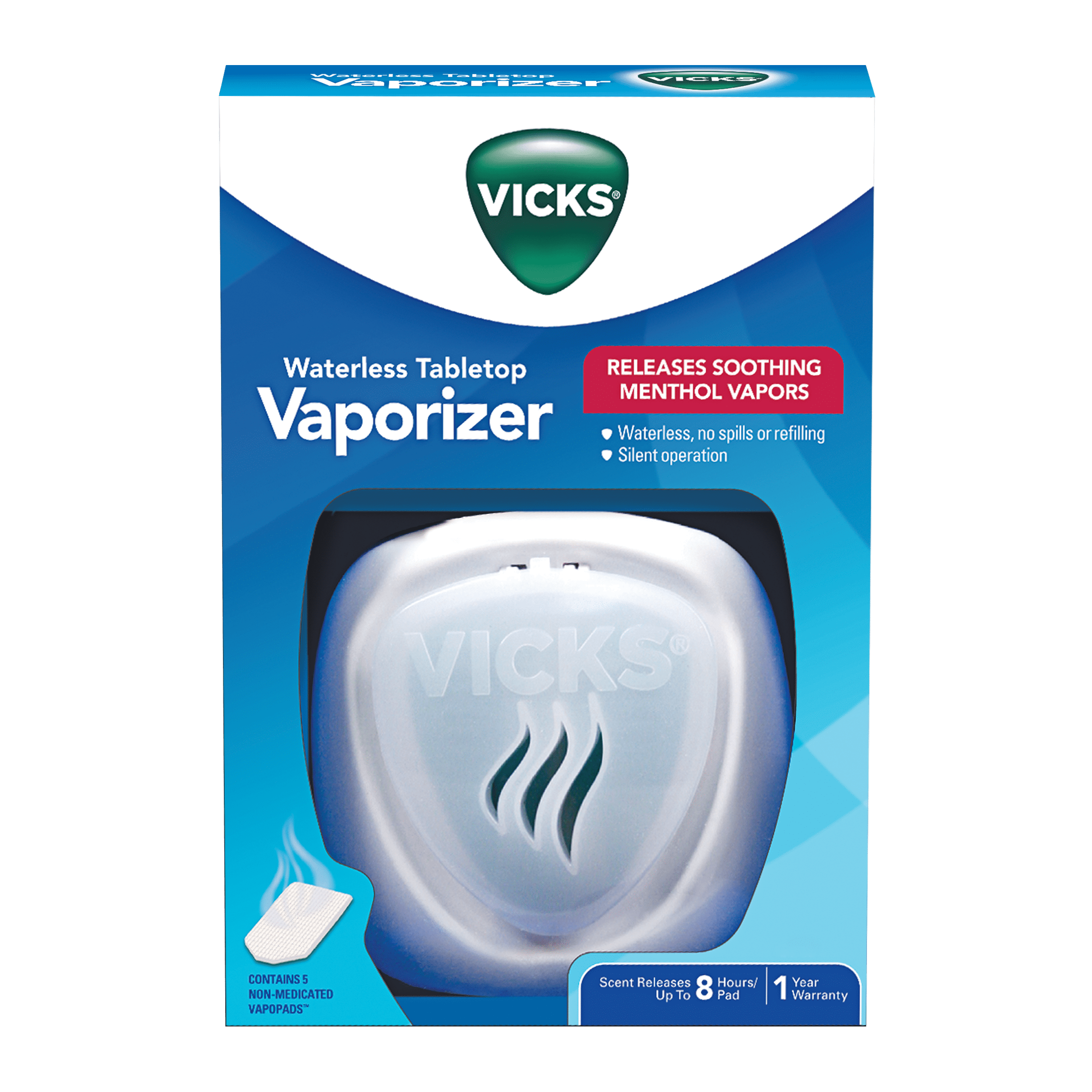 Vicks Waterless Vaporizer with Nightlight and 5 Scent Pads (50 Sq. Ft. Coverage) zu0a4