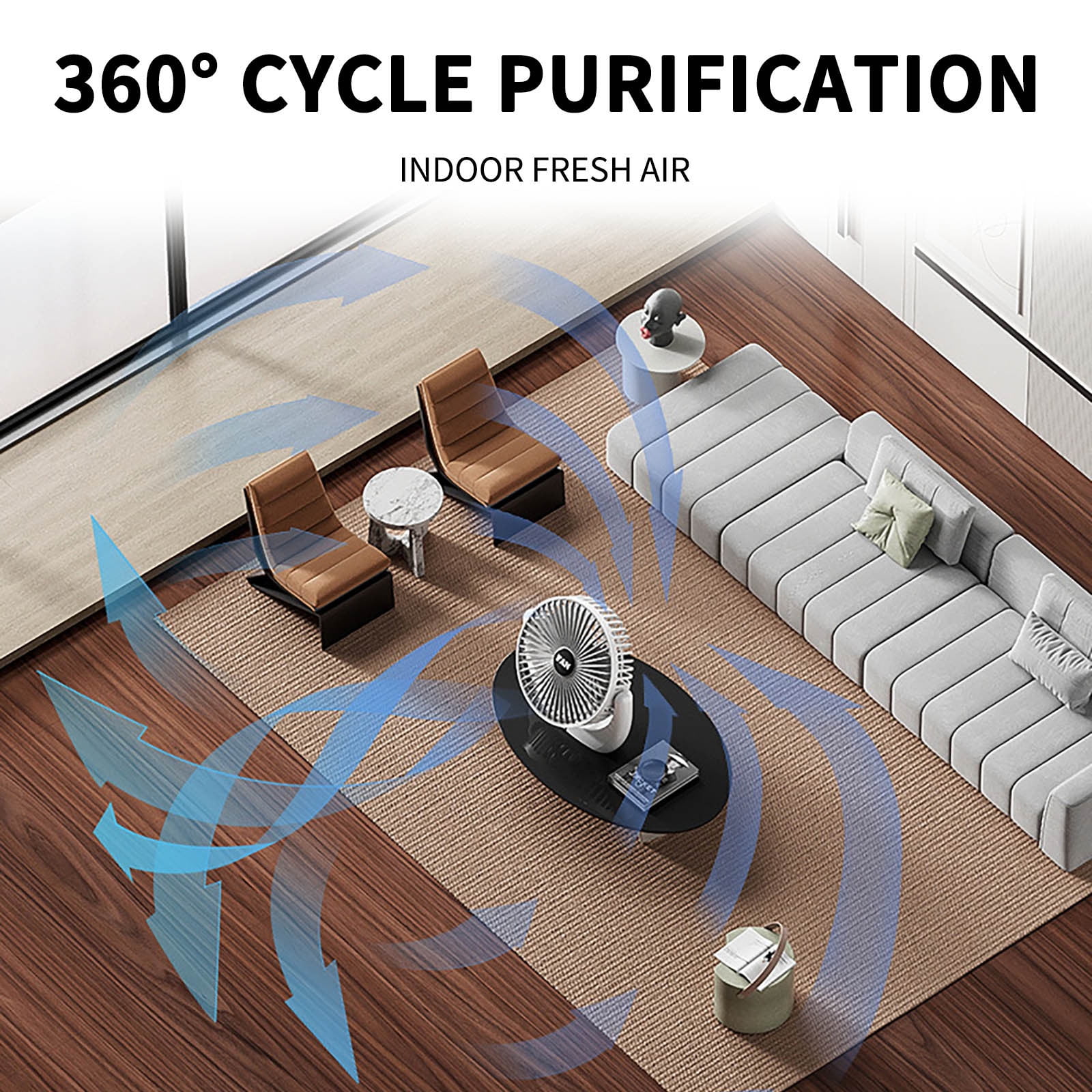 shyuyusa Oscillating Table Fan, Quiet Air Circulator for Bedroom and Office, 4 Speeds with Remote Control (White, 13 in) wu0oe