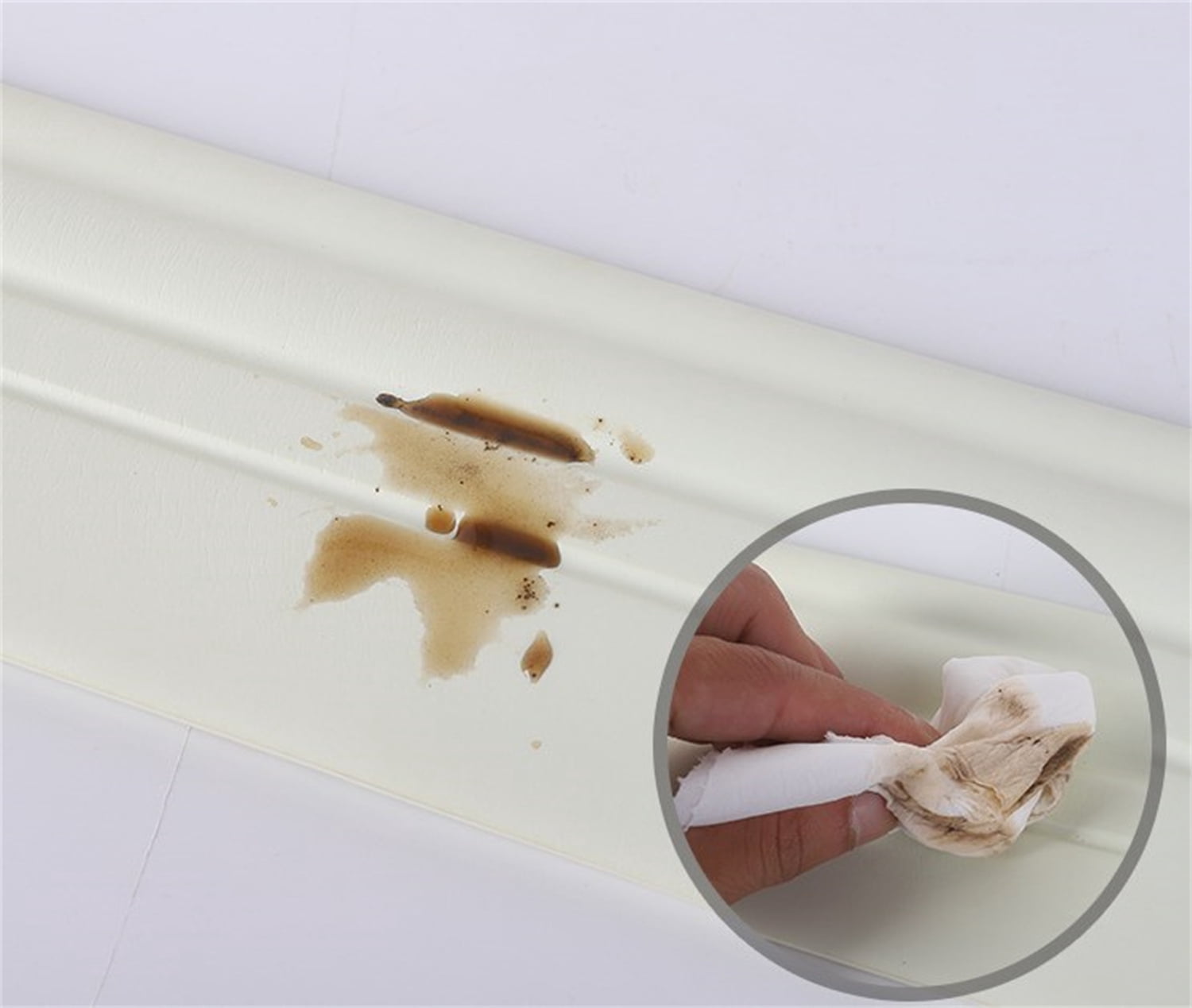 Bexikou Flexible Baseboard Trim, Self-Adhesive Wall Molding for Floor and Corner Protection (White, 16.4 ft x 4.9 in) 8k2hb