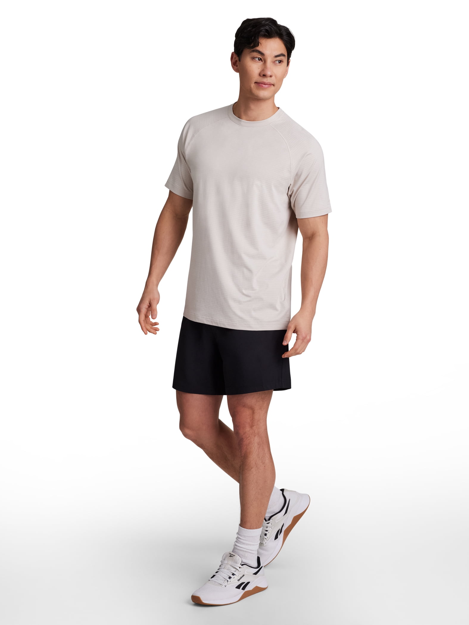 Reebok Men's Motive Performance Top Moisture-Wicking Athletic Shirt (Grey, Small) 9mdru