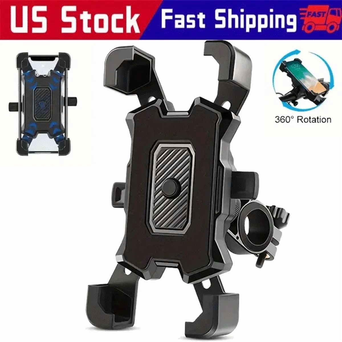 Rhea Motorcycle Phone Mount Auto Lock Anti-Shake Bike Phone Holder (Black, Universal) yu8jc
