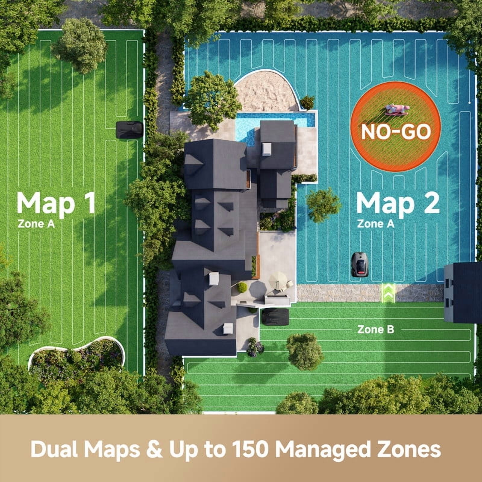 MOVA LiDAX Ultra 1000 Robotic Lawn Mower, AI-Powered 3D LiDAR Navigation, Edge Cutting, Smart Obstacle Avoidance (0.25 Acre) 6l729
