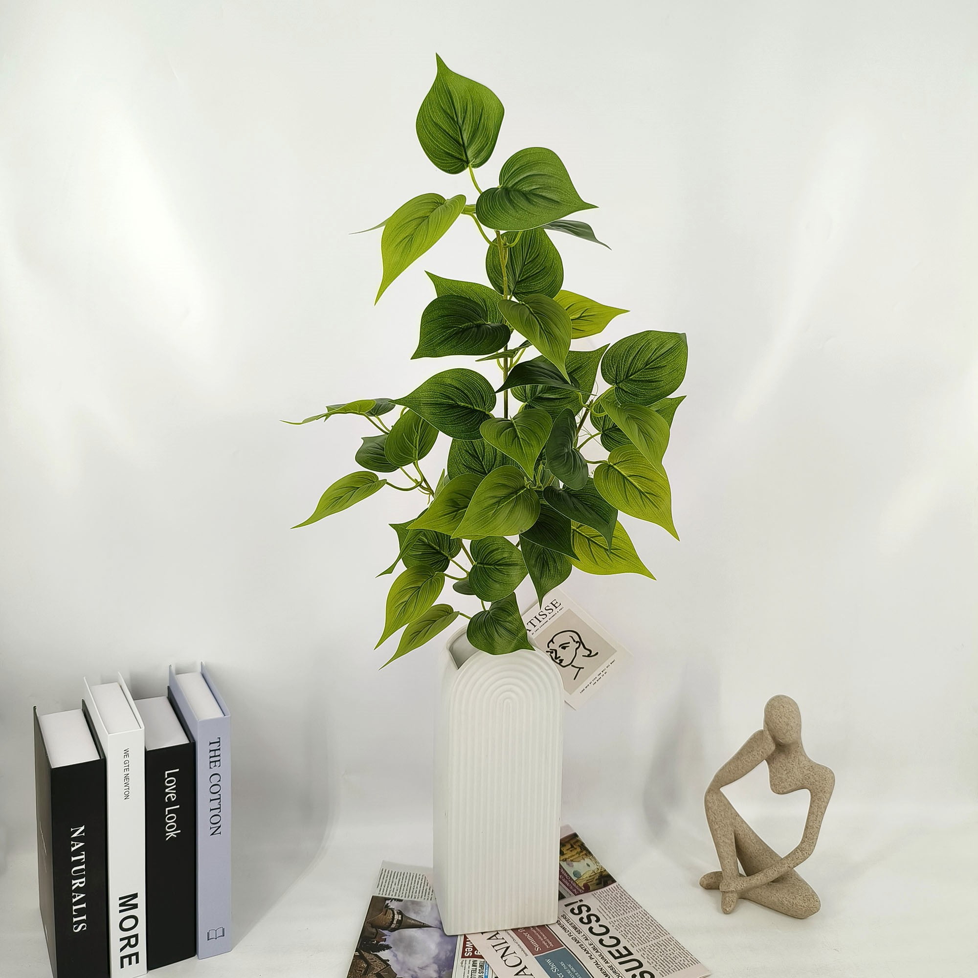 Mainstays Artificial Pothos Greenery Stem for Floral Arrangements and Home Decor (Green, 31 in) lhjzk