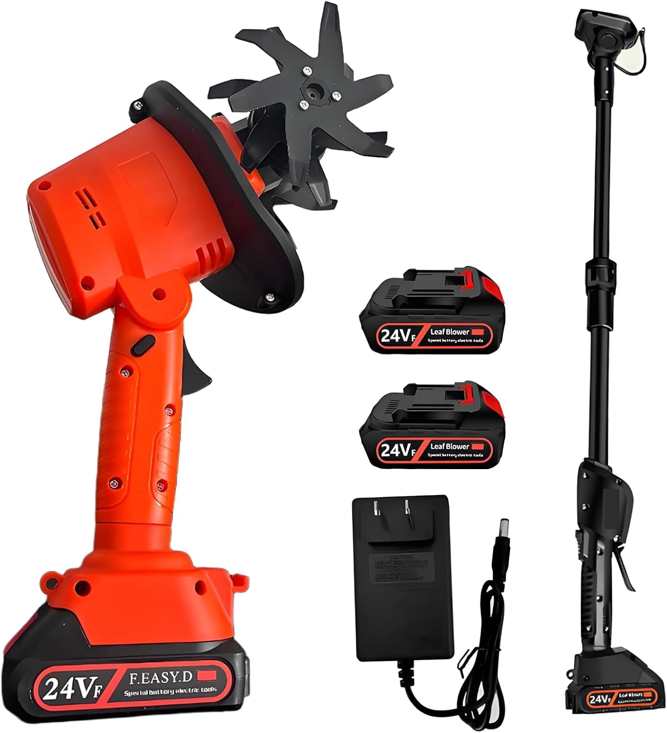 Beiou 24V Cordless Electric Tiller Cultivator, Portable Garden Rototiller with Extension Rod (4 in Tilling Width) nzinm
