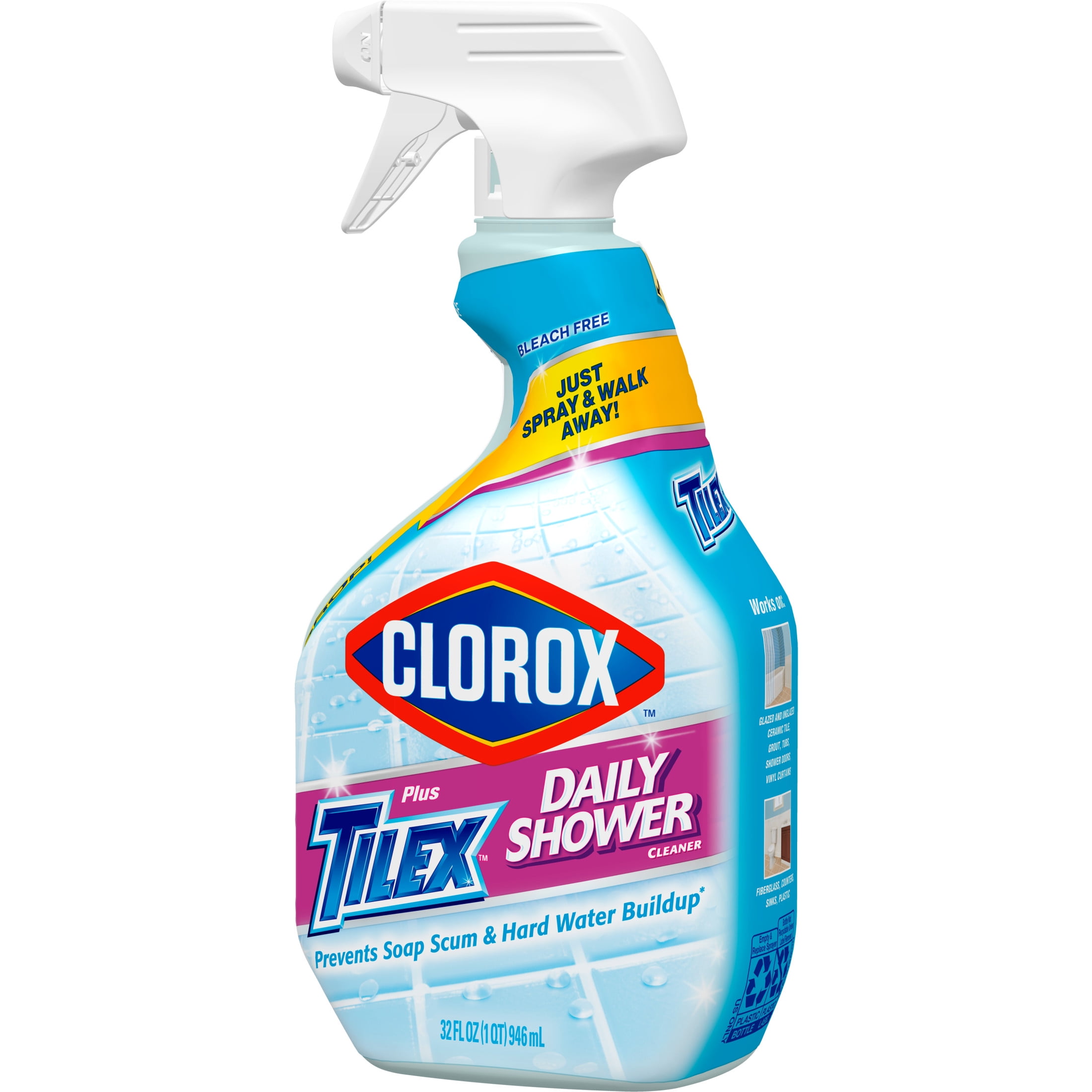 Clorox Plus Tilex Daily Shower Cleaner and Bathroom Spray, Non-Bleach Formula (32 fl oz) 9z3gn