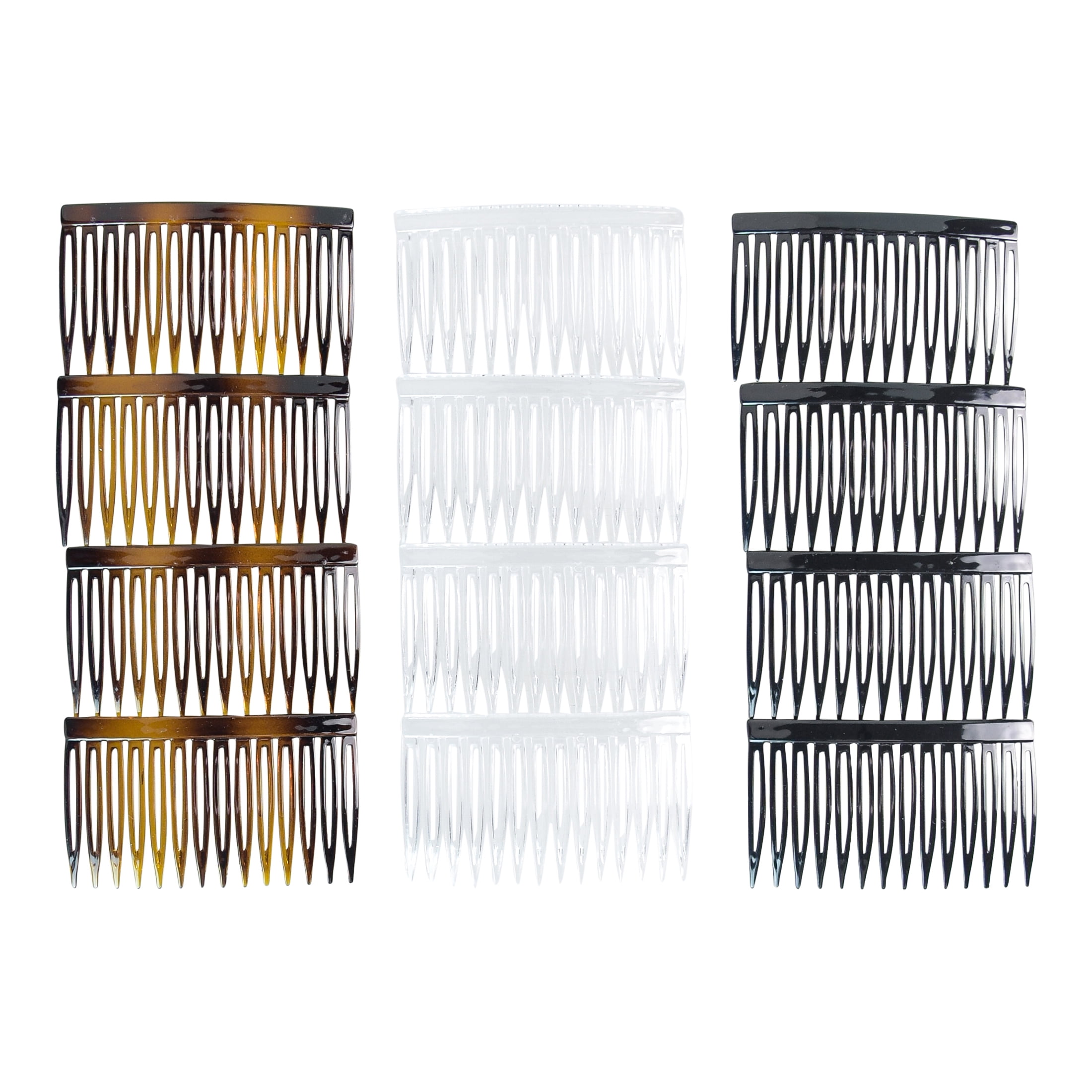 Scunci Plastic Side Hair Combs for Secure Updos and Styling (Multicolor, 12 Count) hemv8