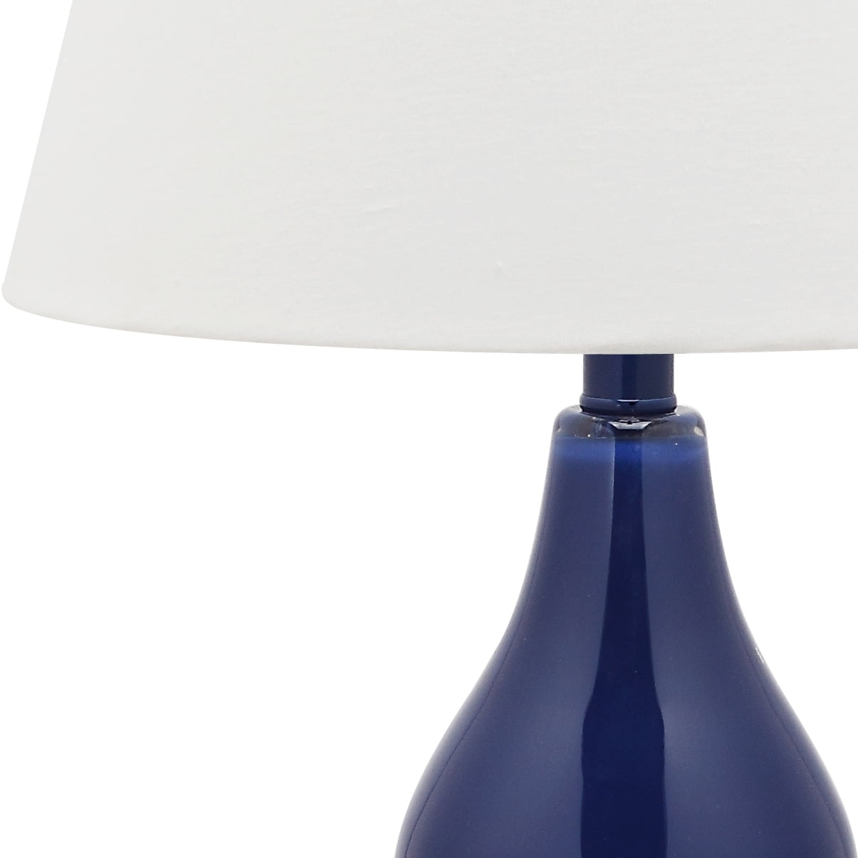 Safavieh Cybil Glass Table Lamp Set with Cotton Shade (Navy, 26 in. Height, Set of 2) atvti