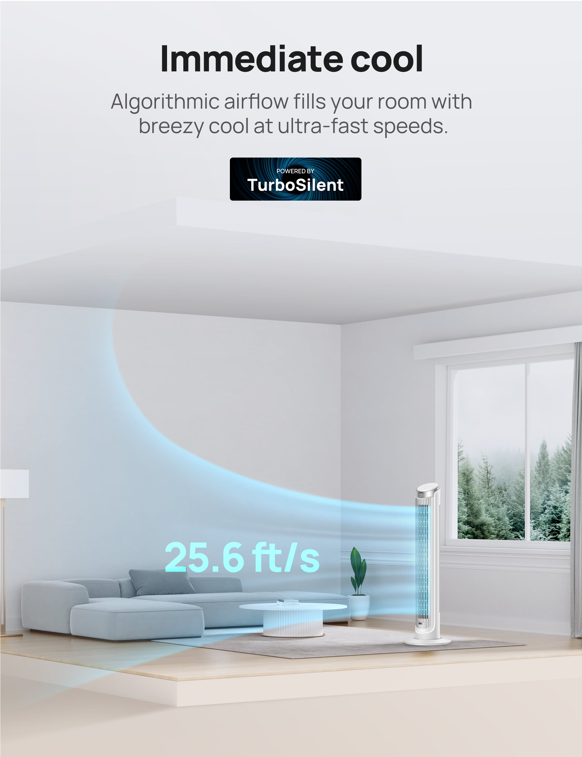DREO Tower Fan 40 in Oscillating Bladeless Floor Fan with Remote Control (White, 40 in) top4a