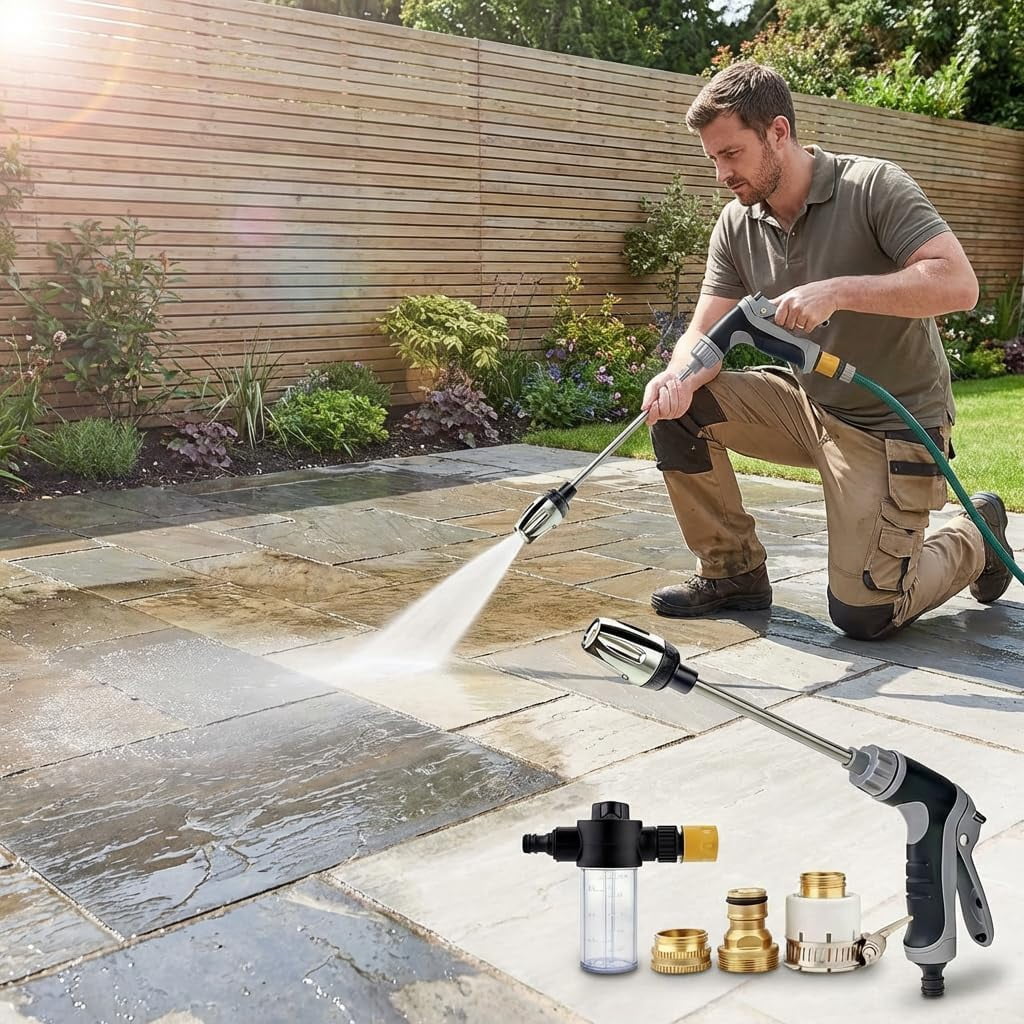 Aquoxis Pressure Washer Wand, Handheld Power Sprayer with 360° Rotating Nozzle (3 Spray Modes, 15 in) 92tp2