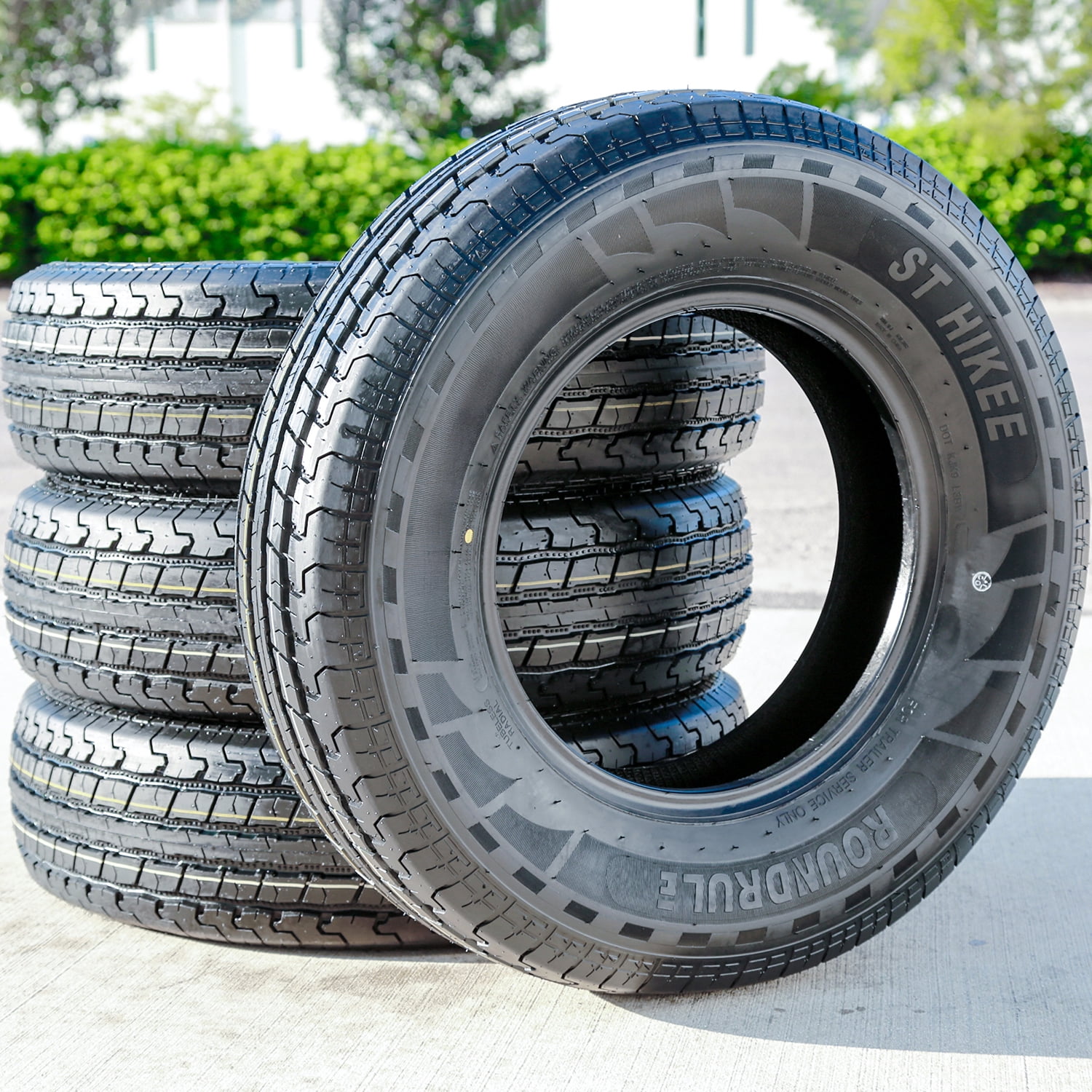 Roundrule ST Hikee Trailer Tires All Season Highway Performance (ST205/75R15, 8 Ply, Set of 4) 5hz18