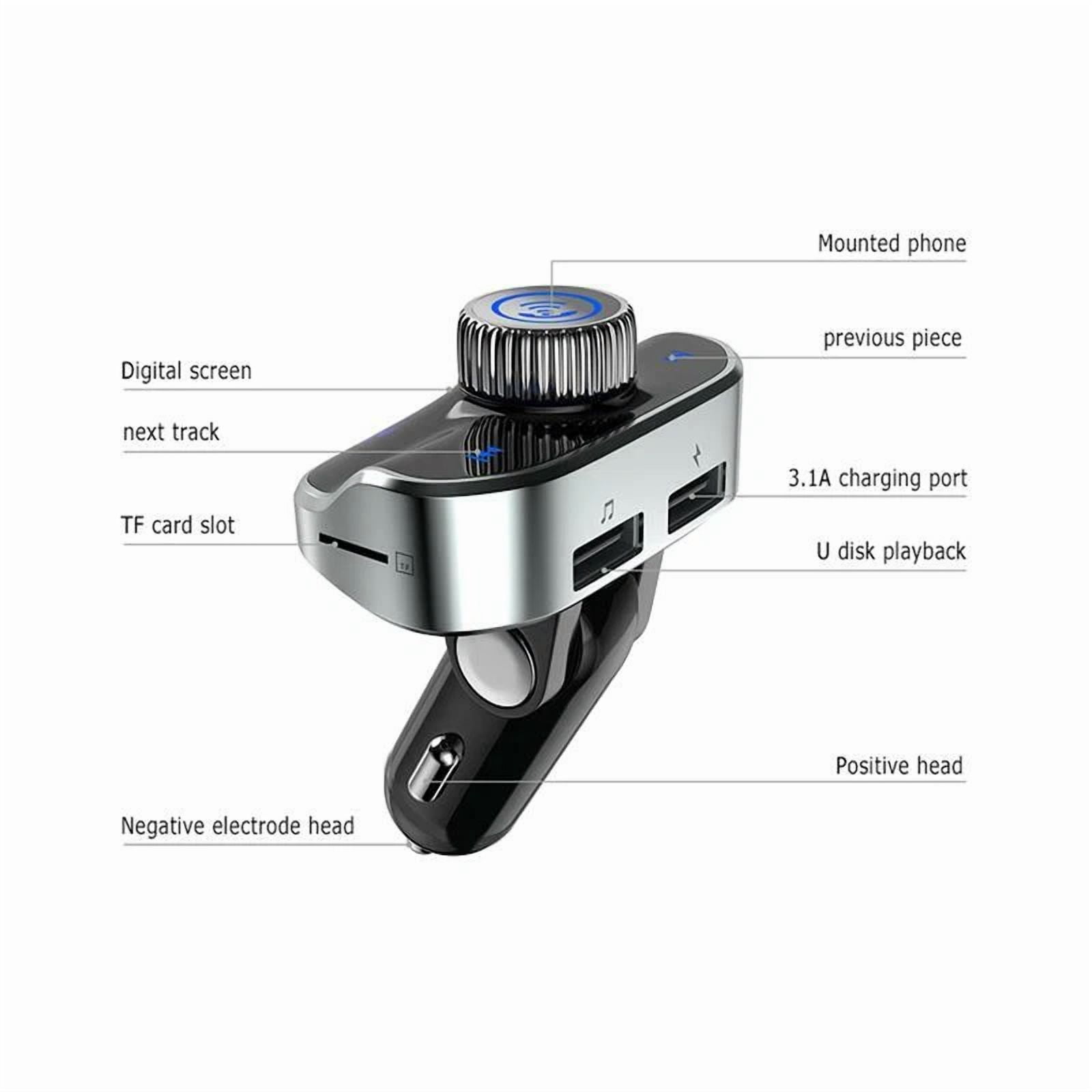 Rhea In-Car Bluetooth FM Transmitter Wireless Radio Adapter (Dual USB Charger) lw355