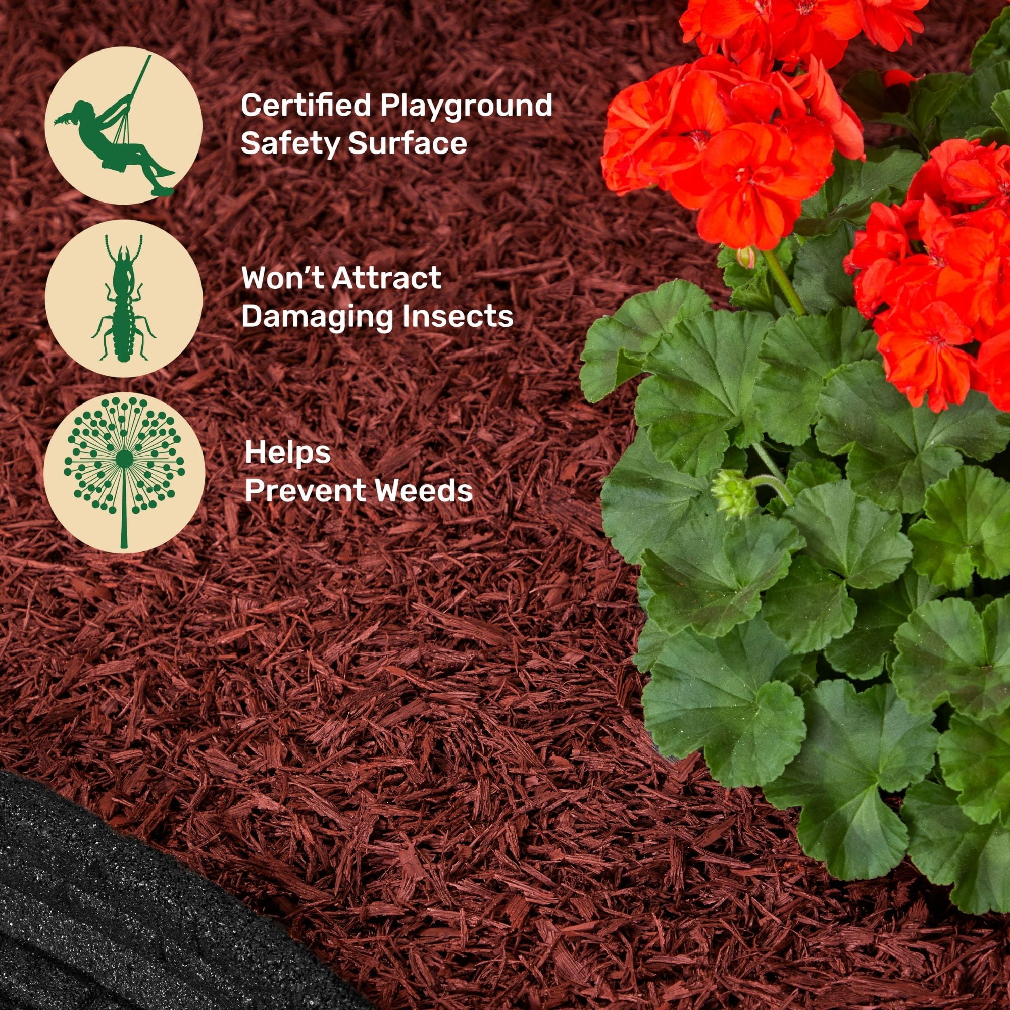 GroundSmart Shredded Rubber Mulch for Landscaping and Playgrounds (Red, 1.5 cu ft) ly172