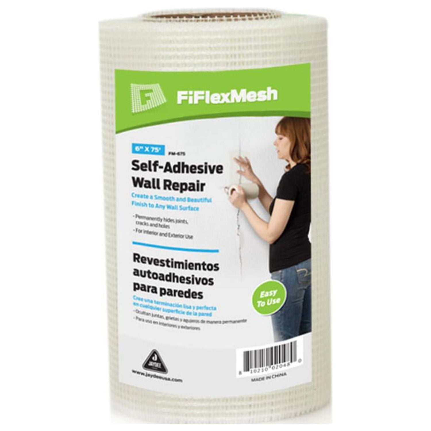 FiFlexMesh Fiberglass Drywall Mesh Tape for Wall Repair (White, 6 in x 75 ft, 12 Pack) 6fw9k