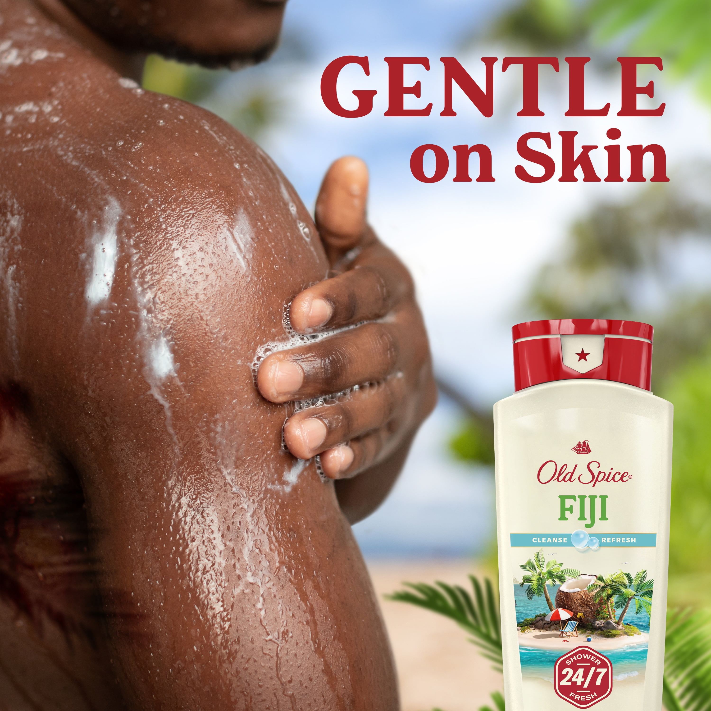 Old Spice Fiji Body Wash for Men, Long-Lasting Scent with Coconut and Lavender (18 fl oz) 3lxiv