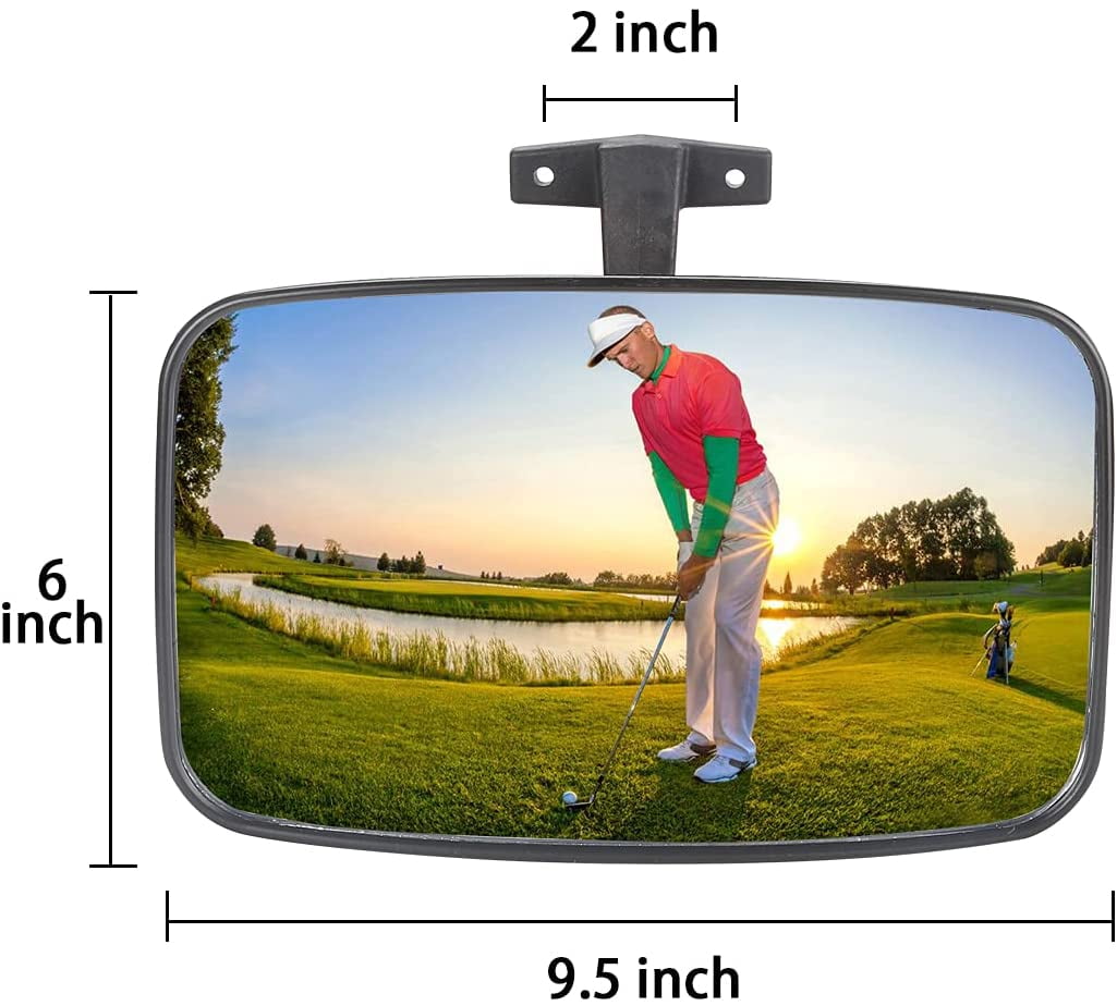 10L0L Golf Cart Rear View Mirror, Panoramic Interior Mirror for EZGO Club Car Yamaha (Black, 9 in x 5.5 in) 7ayur