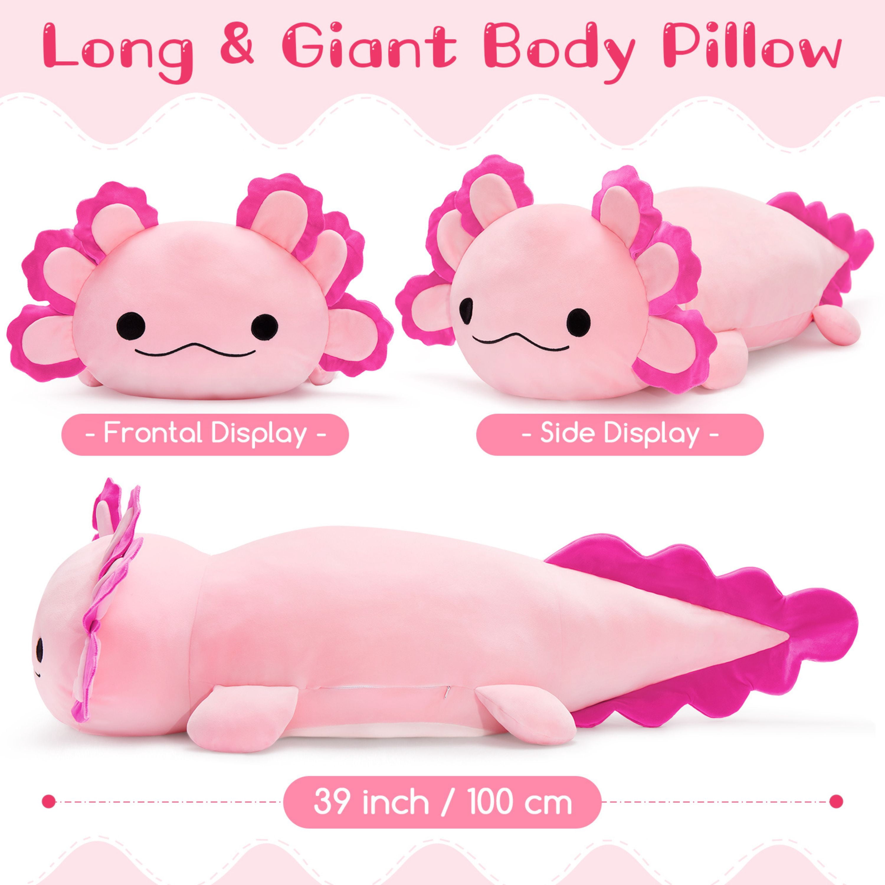 Tezituor Axolotl Stuffed Animal Large Plush Pillow Toy (Pink, 39 in) ltanl