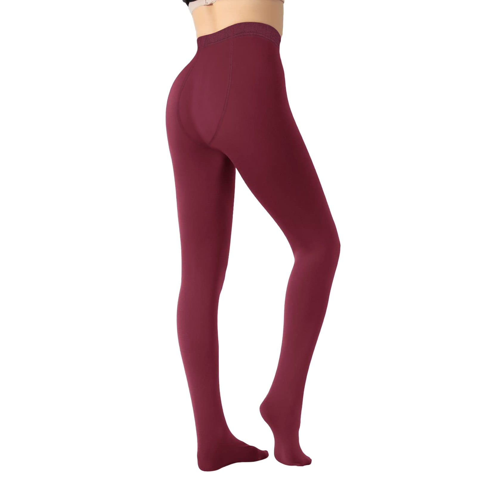 TYGHBN Women's Thermal Lined Leggings Winter Warm Stretchy Velvet Tights (Black, Large) f31qh