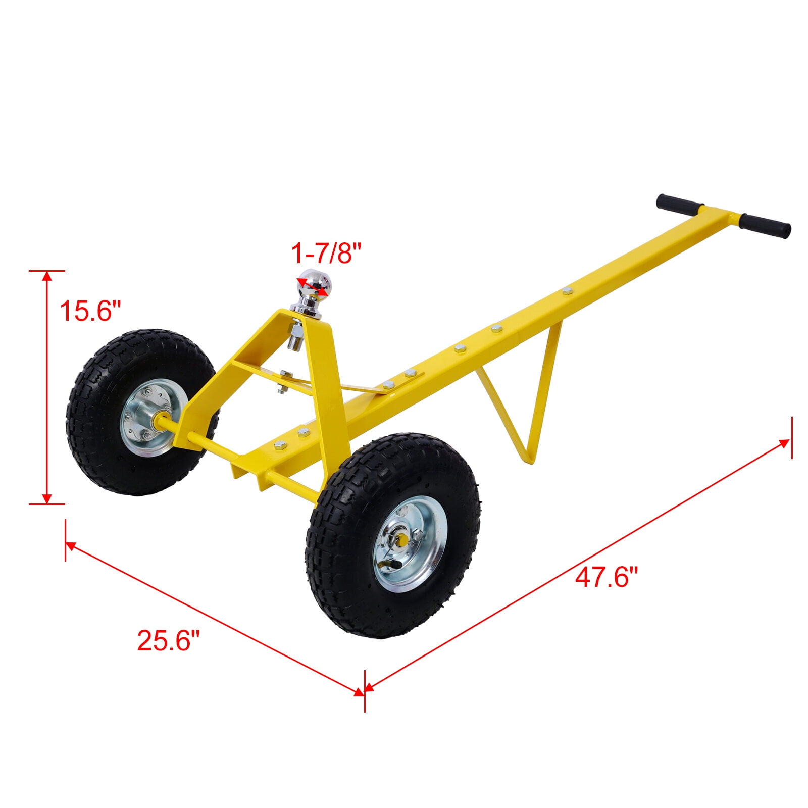 PuppyCheer Trailer Dolly with Pneumatic Tires (Yellow, 600 lb Capacity) 305jp