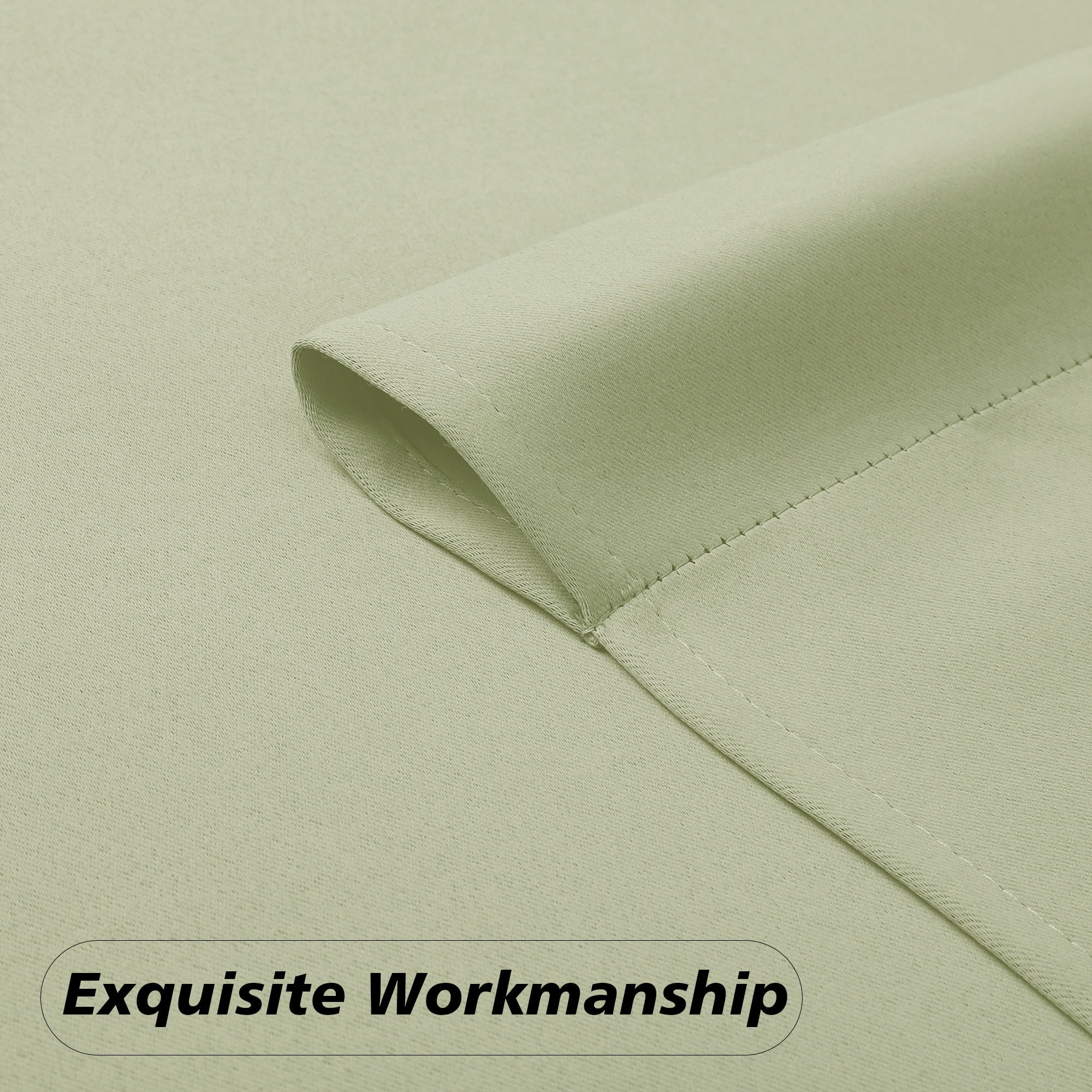 MKHILL Aether Thermal Insulated Blackout Curtains, Room Darkening Window Drapes for Bedroom and Living Room (Light Green, 40 in W x 54 in L, 2 Panels) 6gnxg