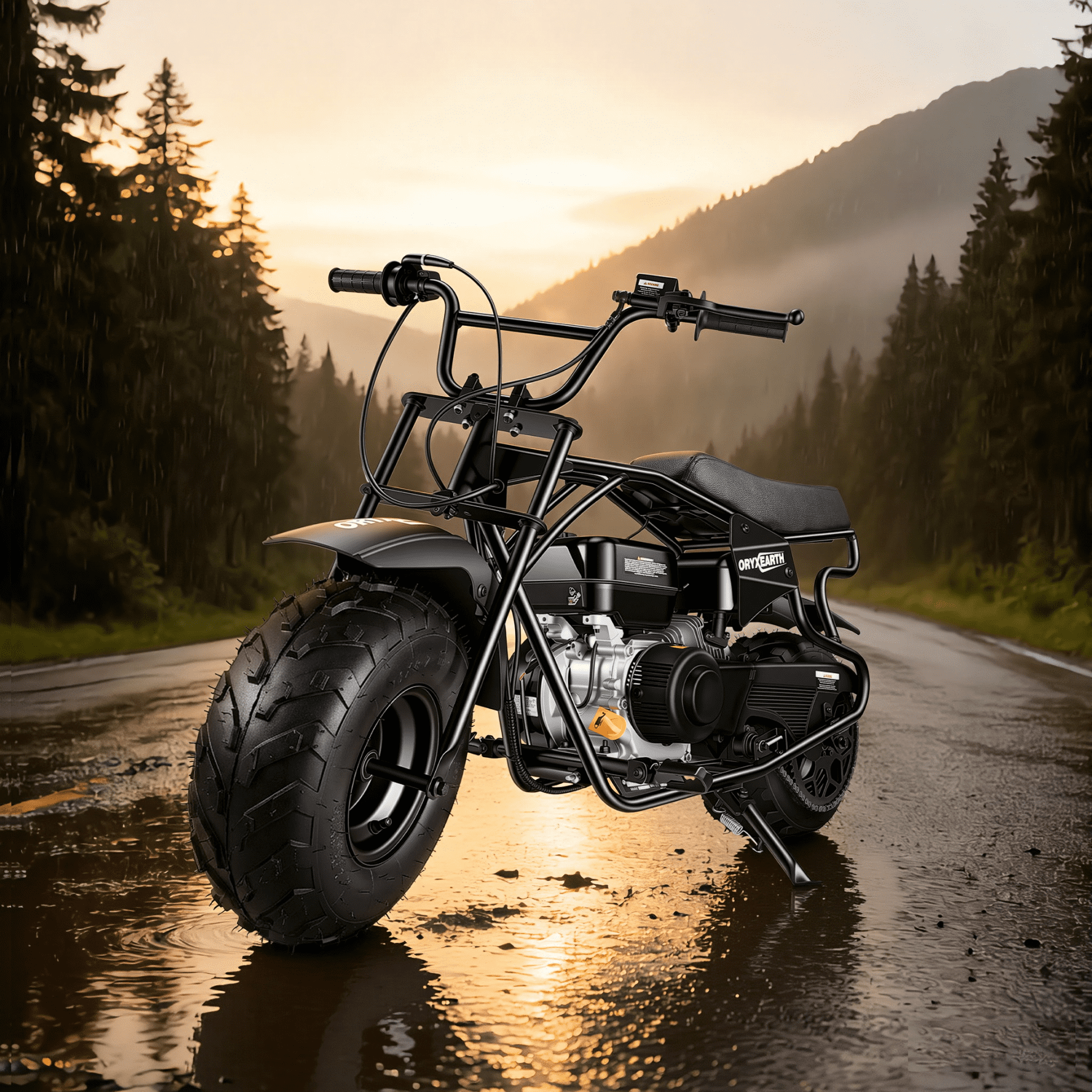Oryxearth BRM200-2 4-Stroke Gas Powered Minibike, Off-Road Trail Dirt Bike for Adults and Teens (Black, 200 lb Capacity) iqjxm