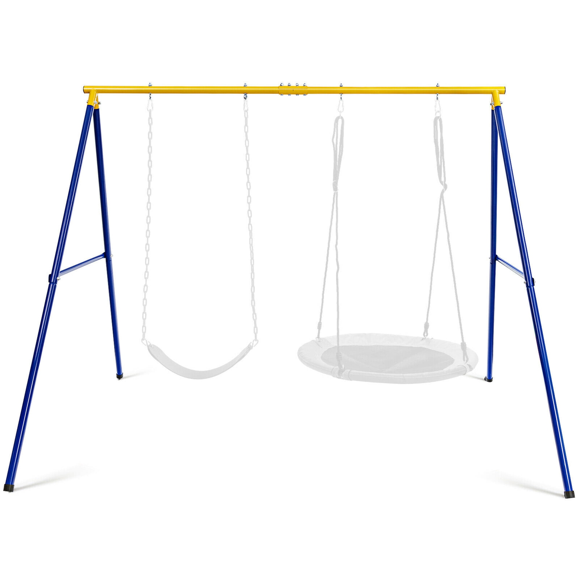 Gymax Heavy-Duty Metal Swing Frame Stand for Kids and Adults (Yellow, 660 lb Capacity) t2alr