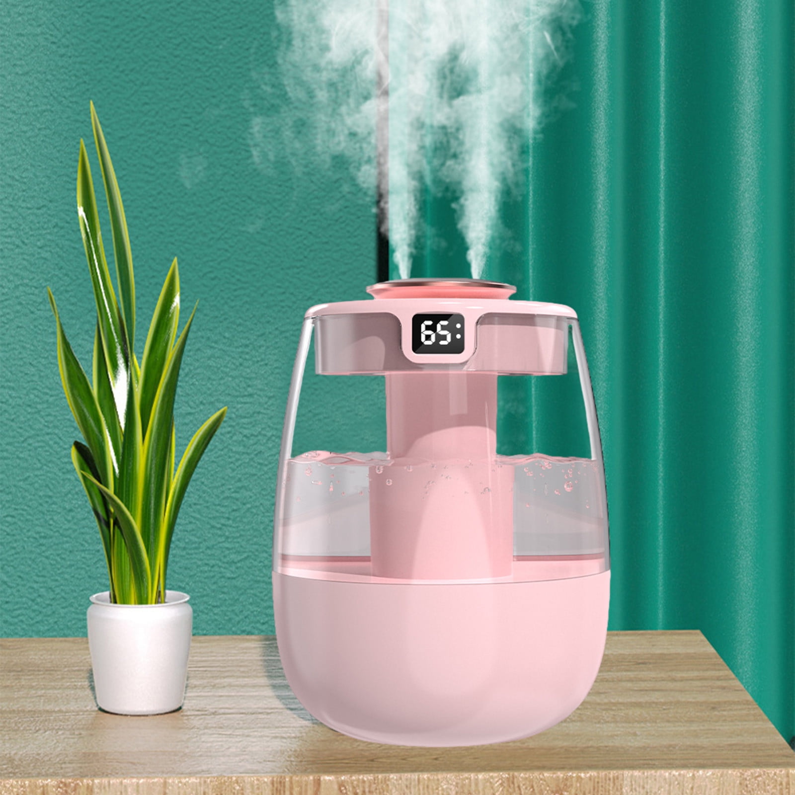 JikouIivo Ultrasonic Humidifier for Bedroom with Humidity Display and Night Light (Pink, 67.6 fl oz) lan4m