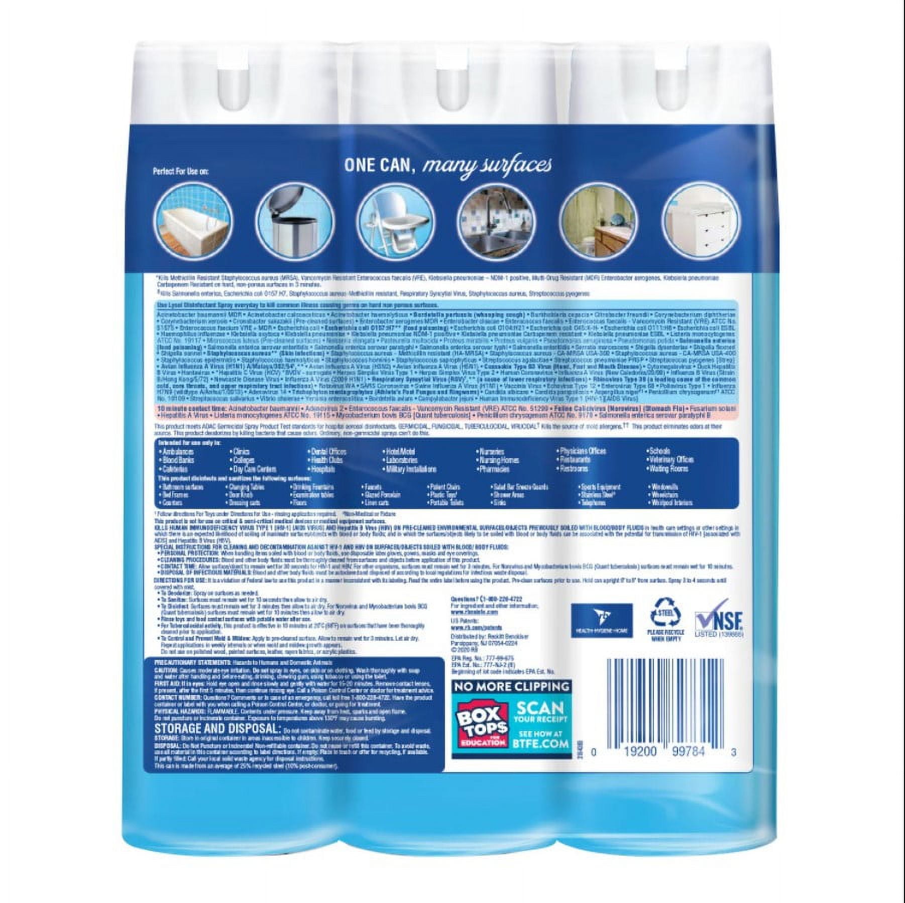 Lysol Disinfectant Spray Crisp Linen Scent (3 Pack, 19 oz) nji9u