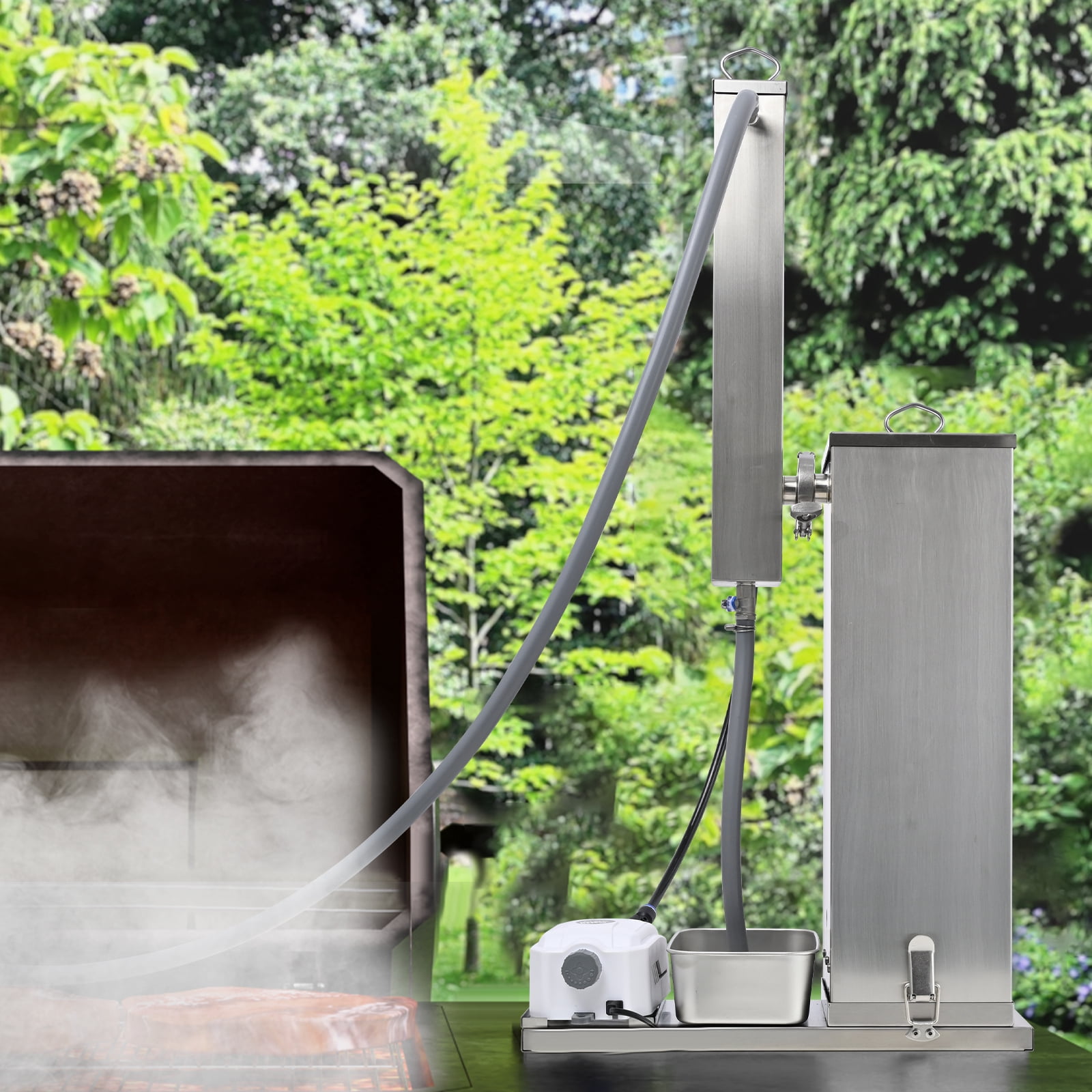 Marada Stainless Steel Cold and Hot Smoke Generator for BBQ Meat and Drinks (Silver, 10L Capacity) o2blt