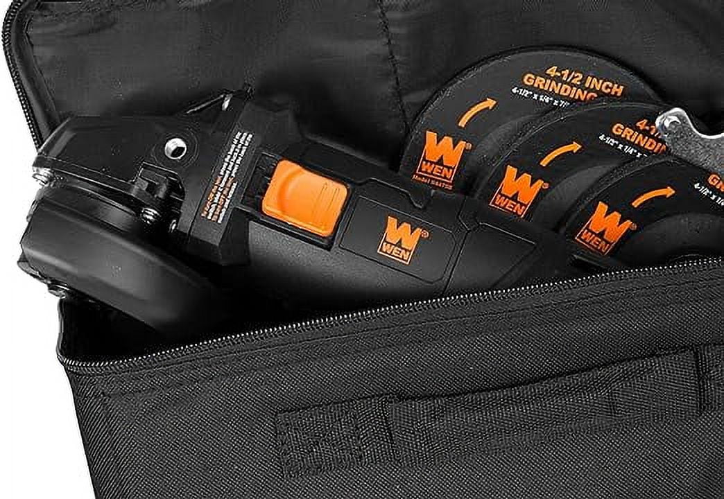 WEN 7.5-Amp 4-1/2-Inch Corded Angle Grinder with 3 Discs and Carrying Case (Black, 4 lb) muein