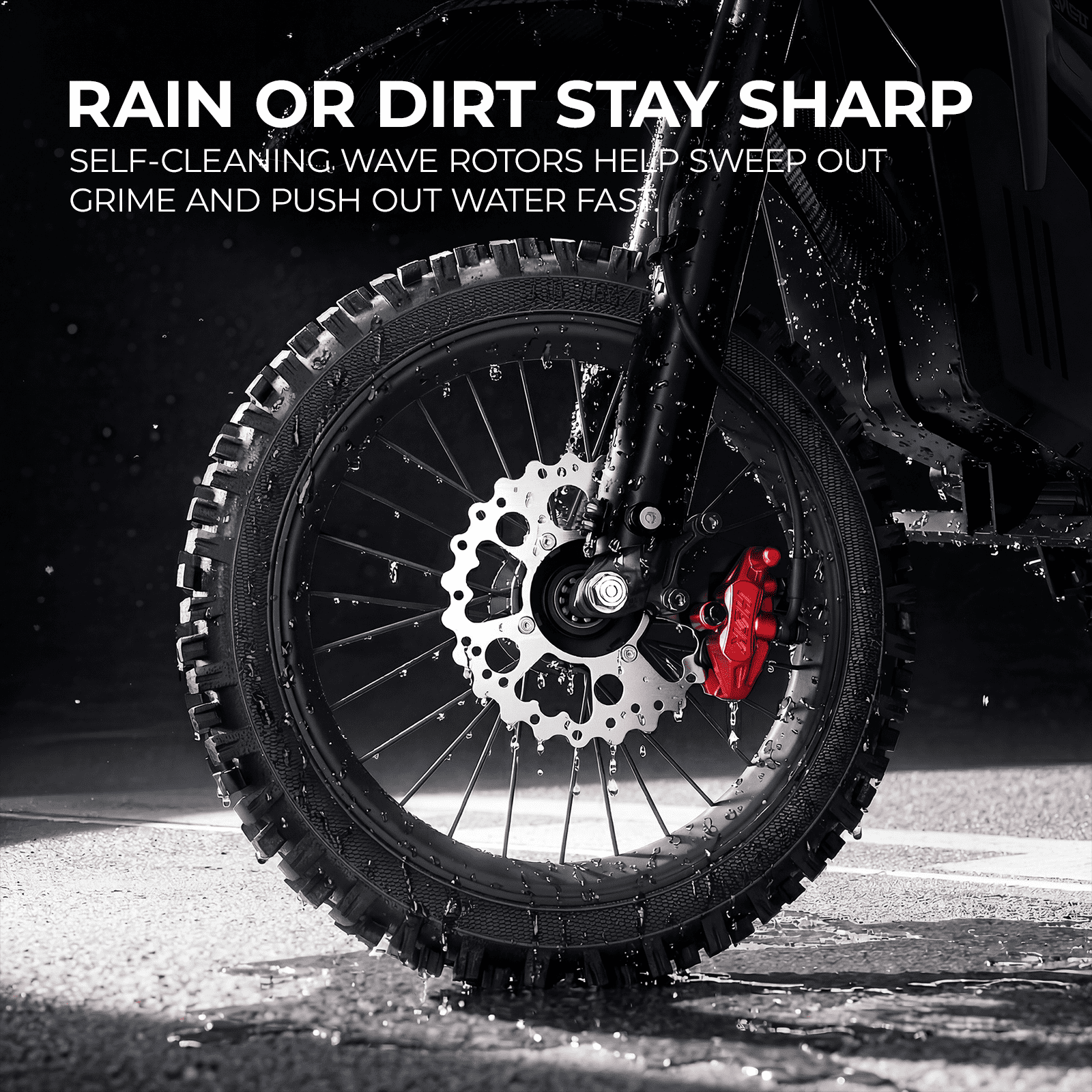 Skeri Electric Dirt Bike for Teens and Adults, Off-Road Motorbike with 3200W Peak Motor and 37MPH Top Speed (Black, 14 in/12 in) xwt84