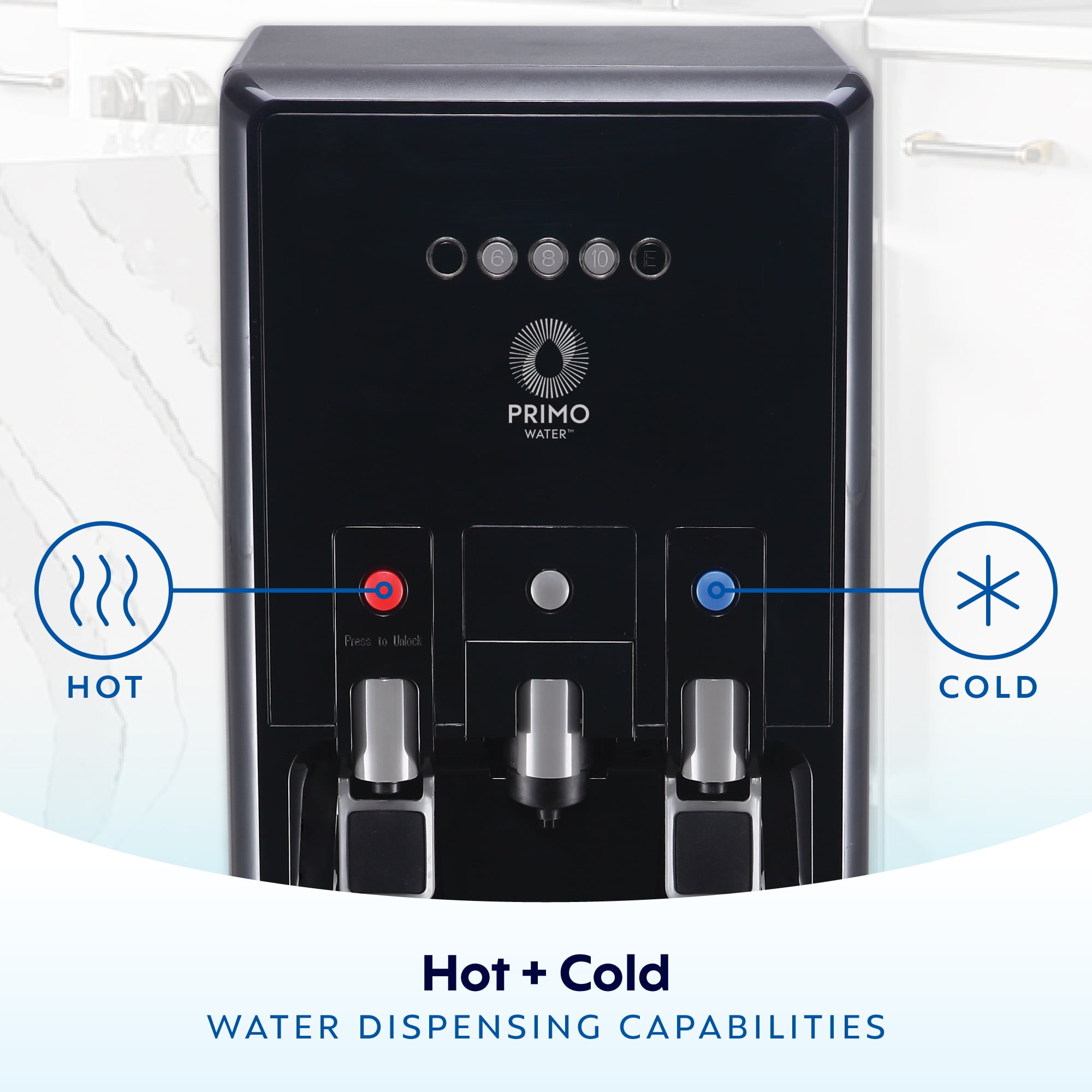 Primo Water Htrio Coffee K-Cup Water Dispenser, Bottom Loading, Hot and Cold Temperature (Black, 10 oz) akv78