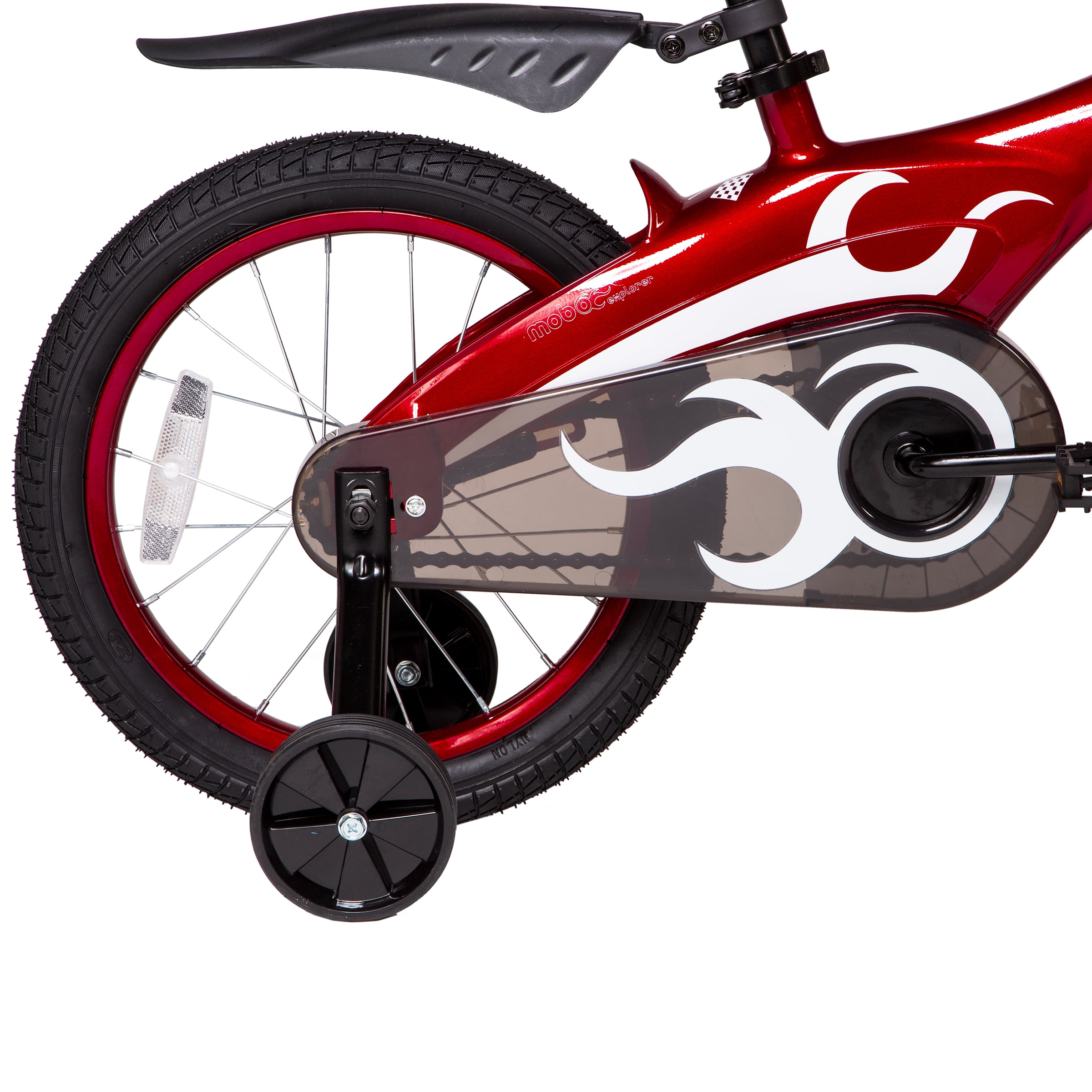 Mobo Lite Kids Bicycle with Training Wheels, Adjustable Handlebars and Seat (Red, 16 in) t54zk