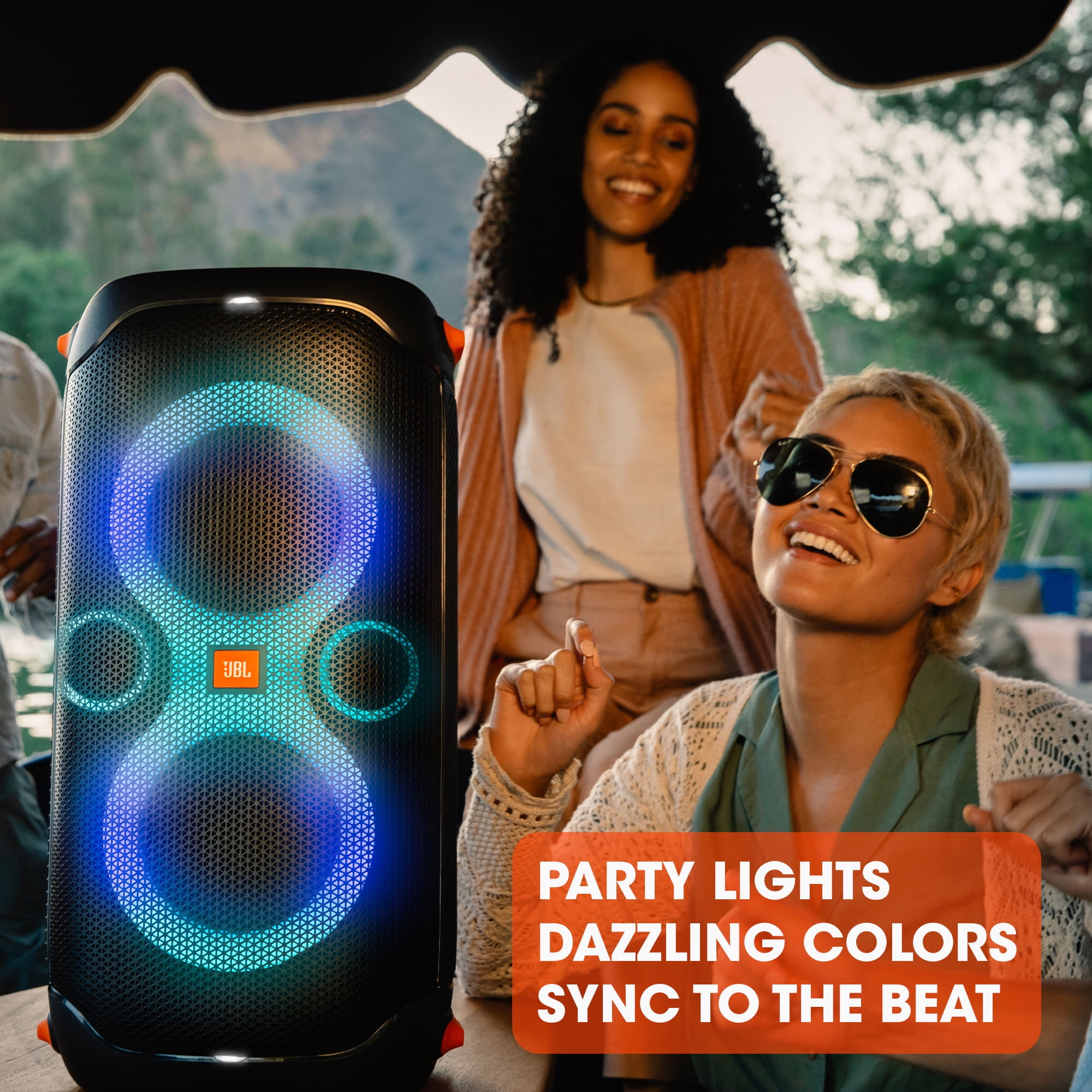 JBL PartyBox 110 Portable Bluetooth Speaker with Dynamic Light Show and Deep Bass (Black) pjgzz