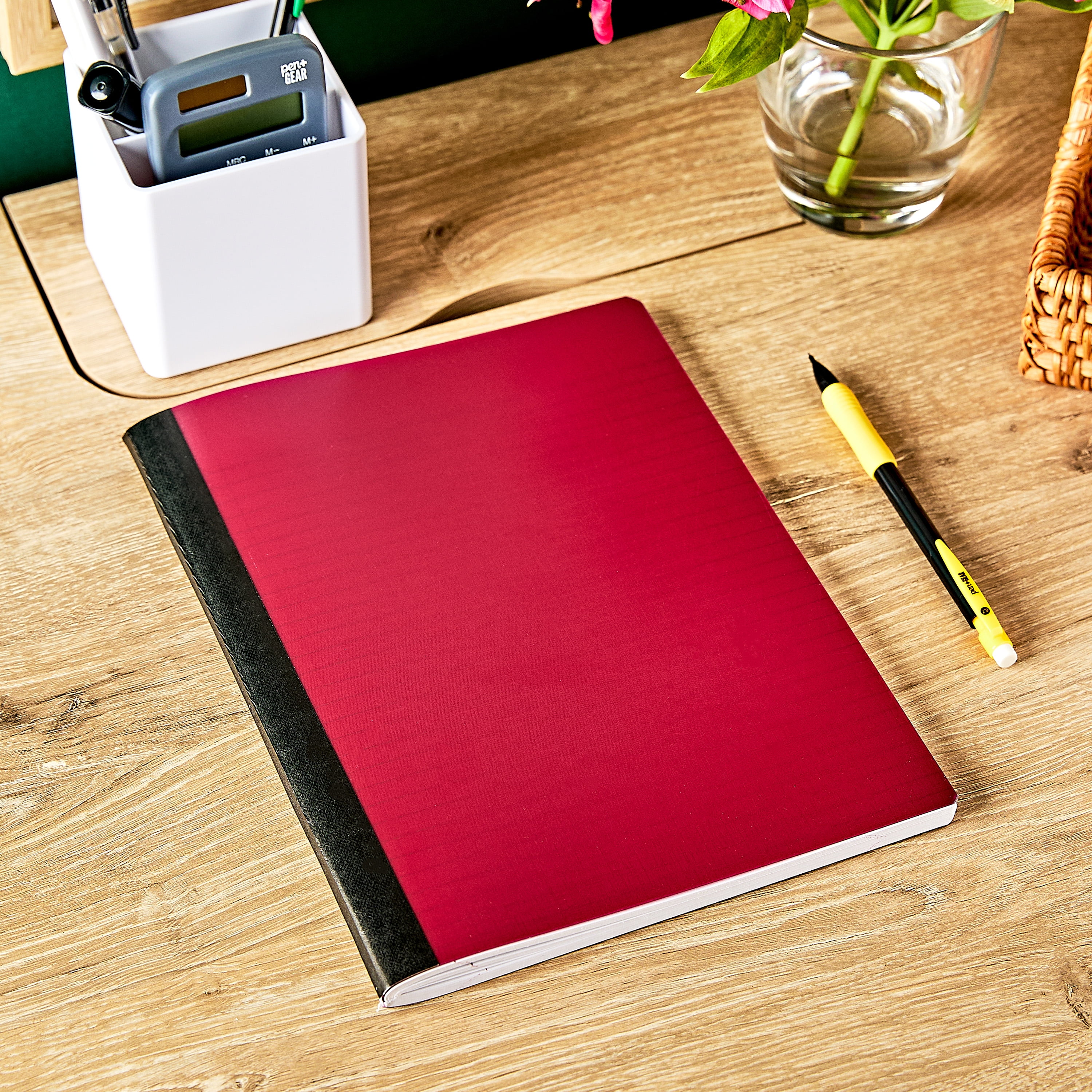 Pen+Gear Heavyweight College Ruled Poly Composition Book (Red, 7.5 in x 9.75 in, 80 Sheets) uwjhg