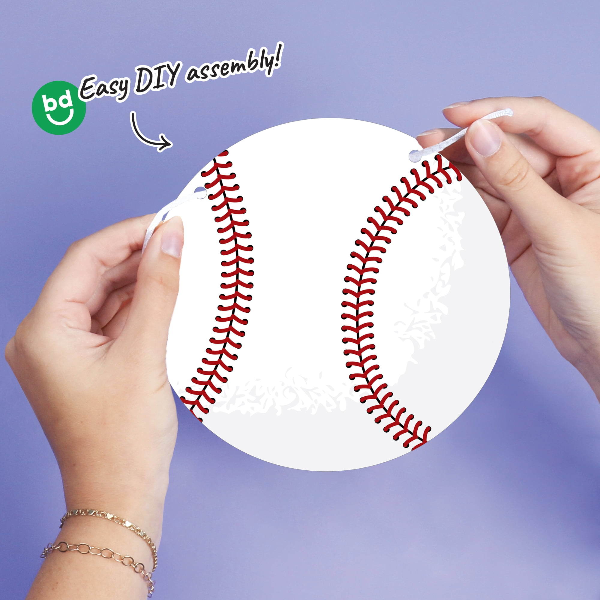 Big Dot of Happiness Baseball Garland Banner, Sports Theme Party Decorations (White, 30 ft) m56nh